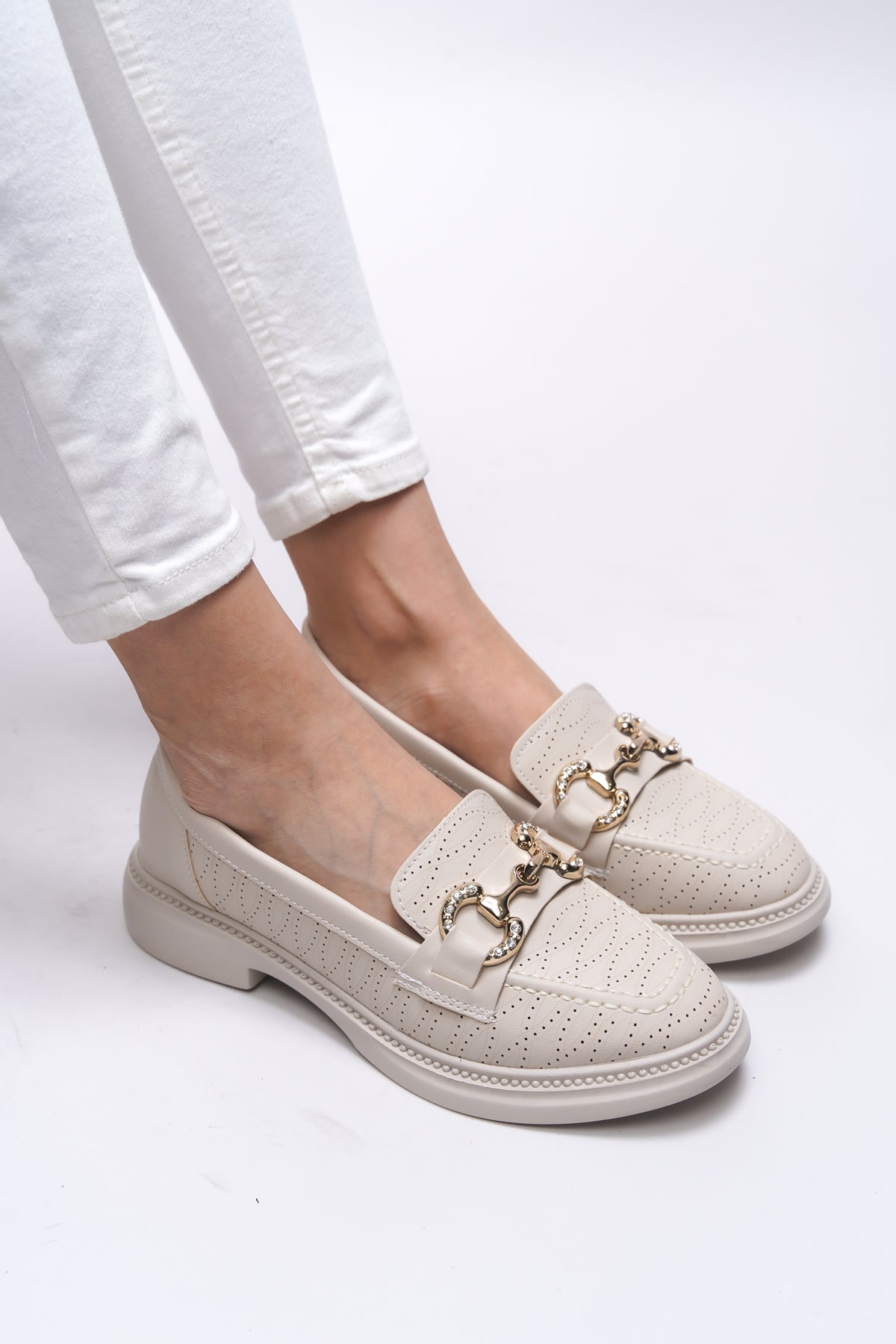 Riccon Jintheris Kadın Loafer 0012453 Ten Cilt