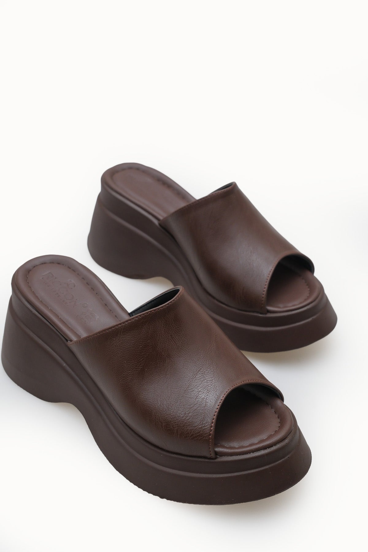 Riccon Kadın Terlik 0012905 Kahverengi