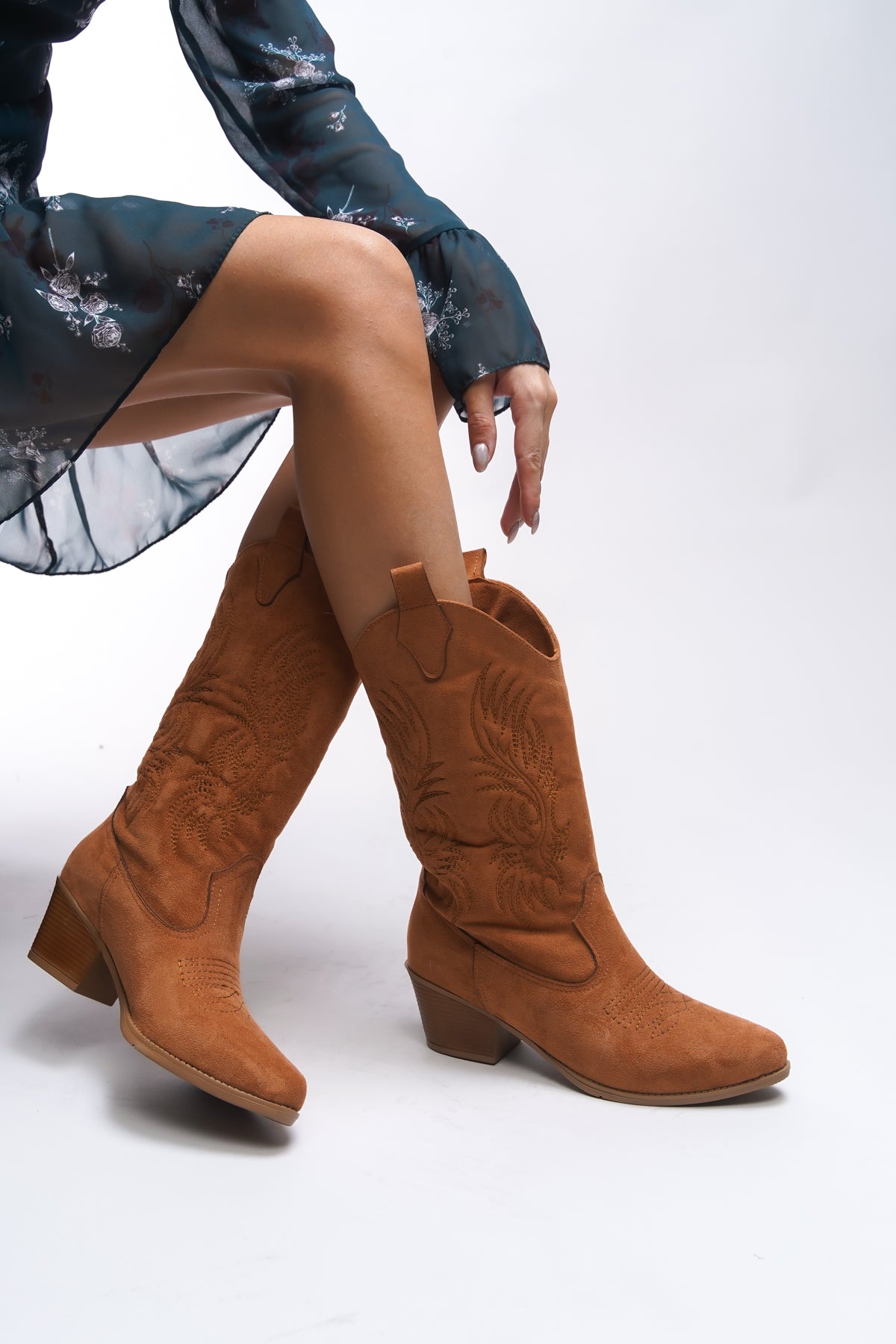 Riccon Ihiovana Kadın Nakışlı Western Çizme 0012886