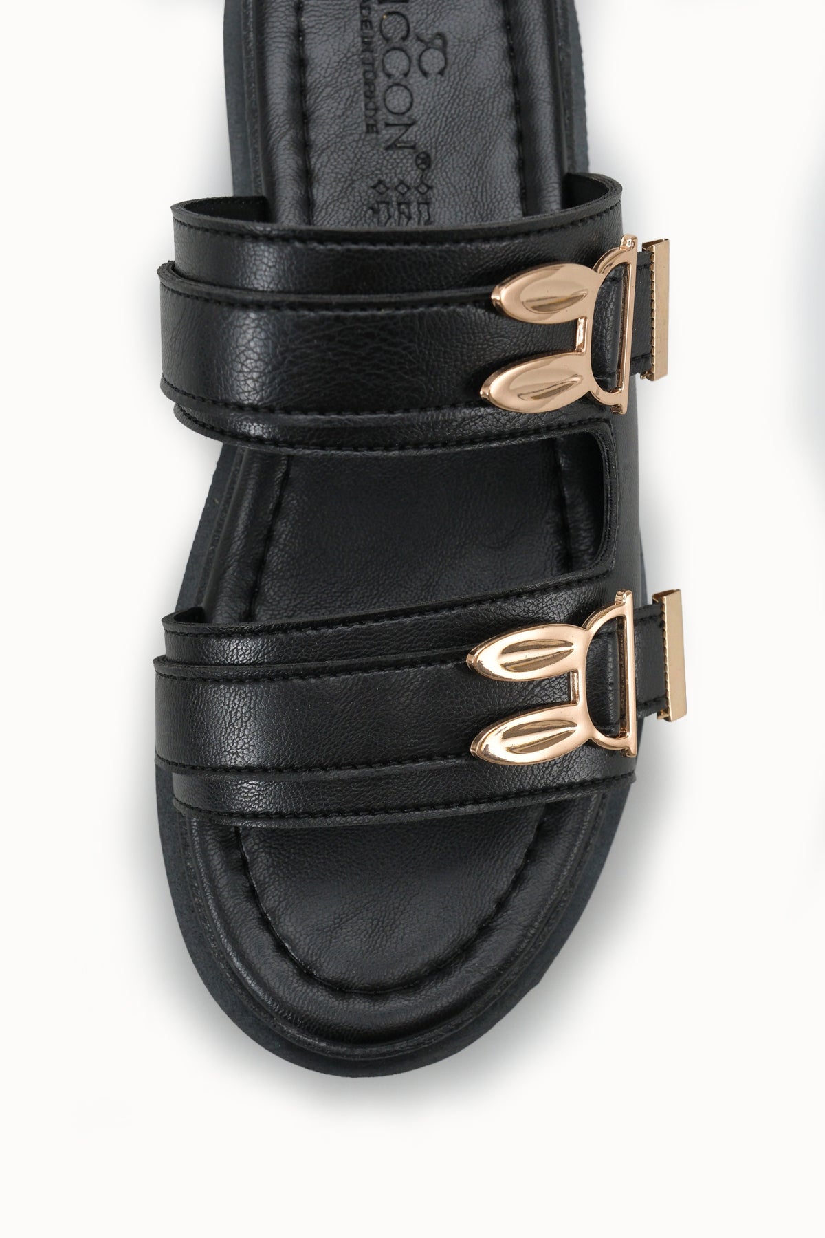 Riccon Kadın Çift Tokalı Terlik 00120415 Siyah