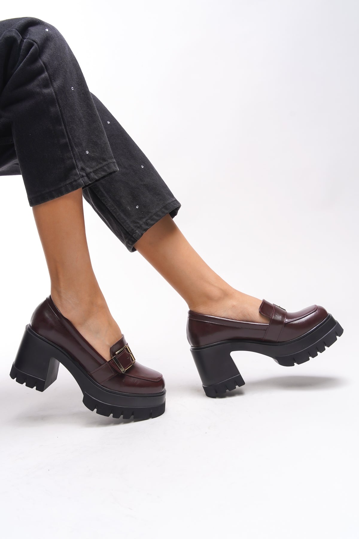 Riccon Taryndilwen Kadın Tokalı Topuklu Loafer 00121009