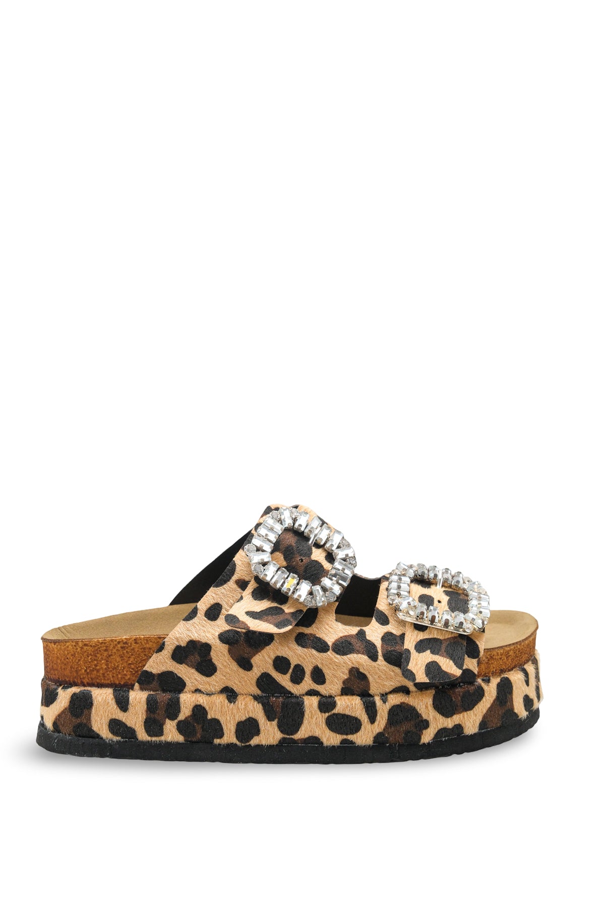 Riccon Kadın Çift Tokalı Terlik 0012707 Leopar