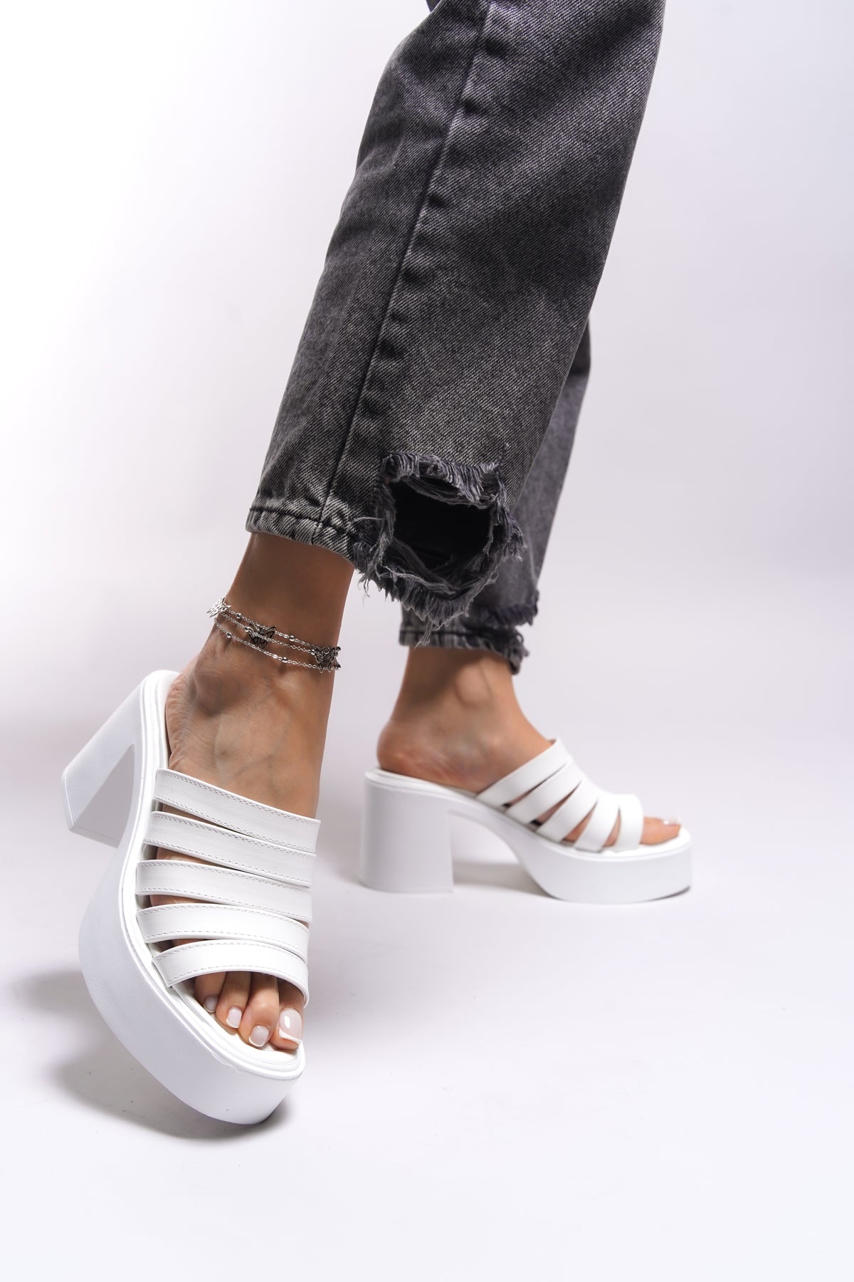 Riccon Ceerairli Kadın Topuklu Terlik 0012500