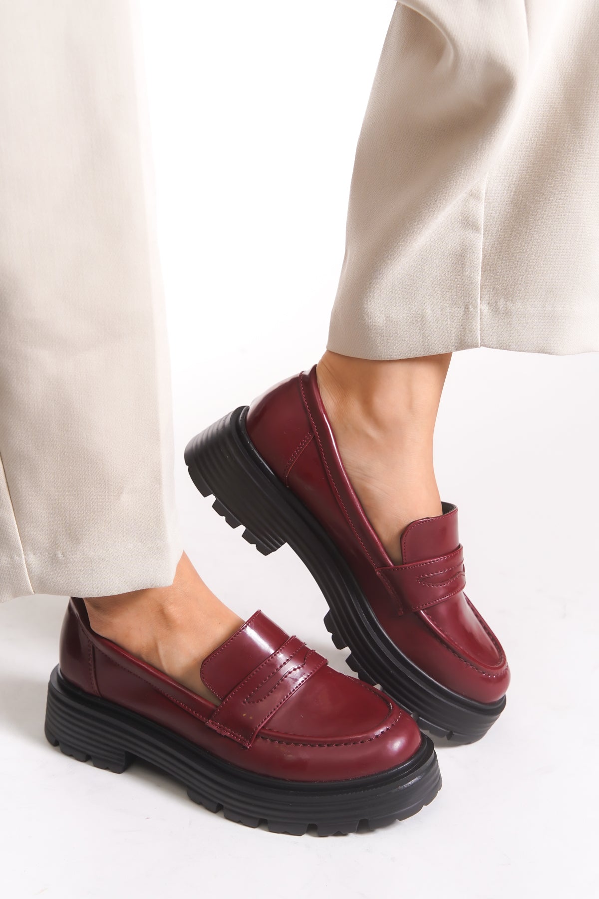 Riccon Kadın Günlük Loafer Ayakkabı 0012920 Bordo