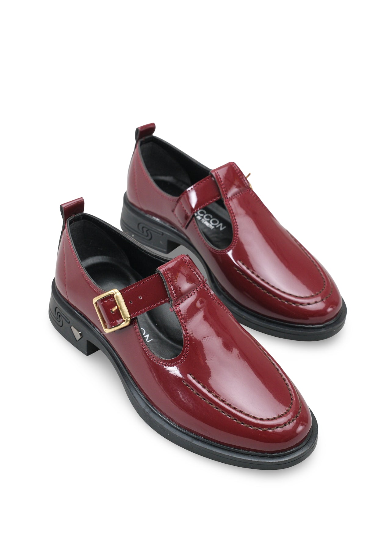 Riccon Kadın Loafer 0012350 Bordo Rugan