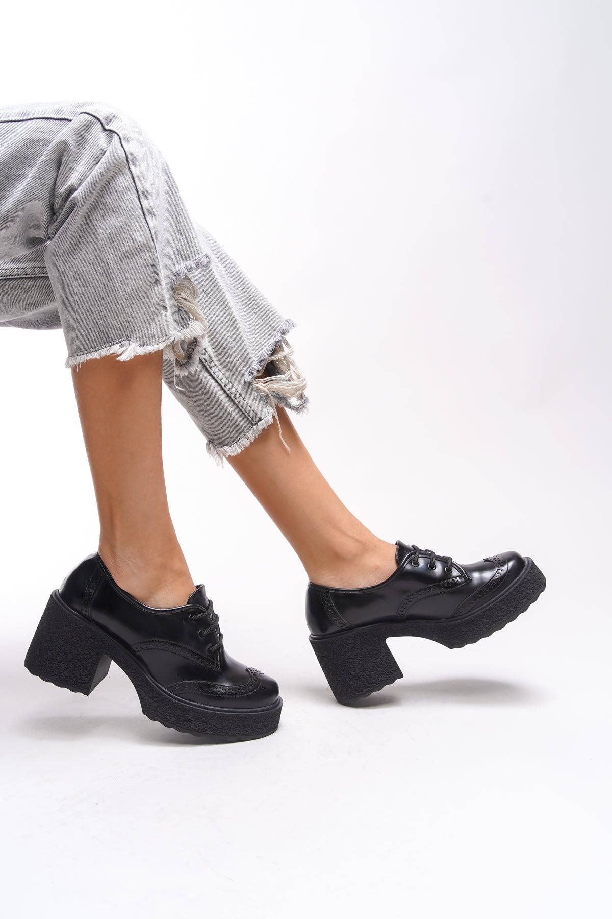 Riccon Ghinziss Kadın Topuklu Bağcıklı Loafer 00121570