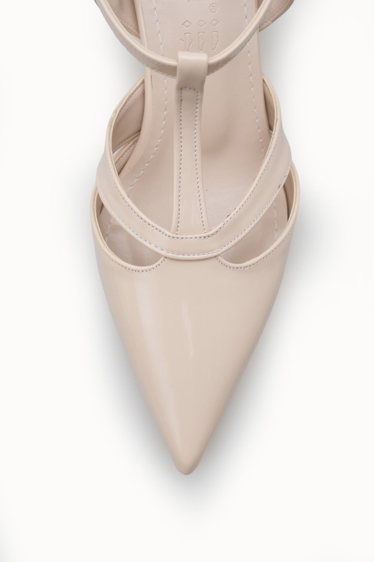 Riccon Kadın Sivri Burunlu Arkası Açık İnce Topuklu Ayakkabı 0012210 Ten Rugan