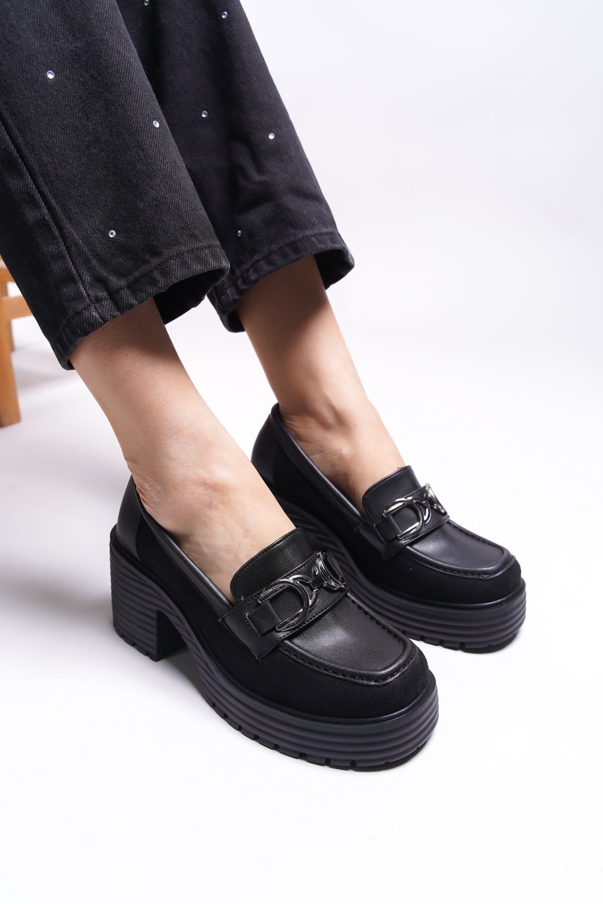 Riccon Gwassien Kadın Loafer 0012500 Siyah Süet