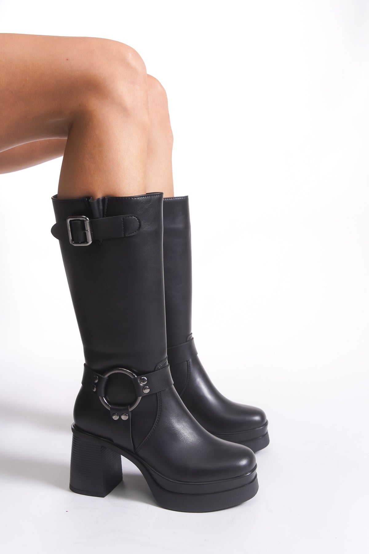 Riccon Iohlartha Kadın Tokalı Topuklu Çizme 00121515