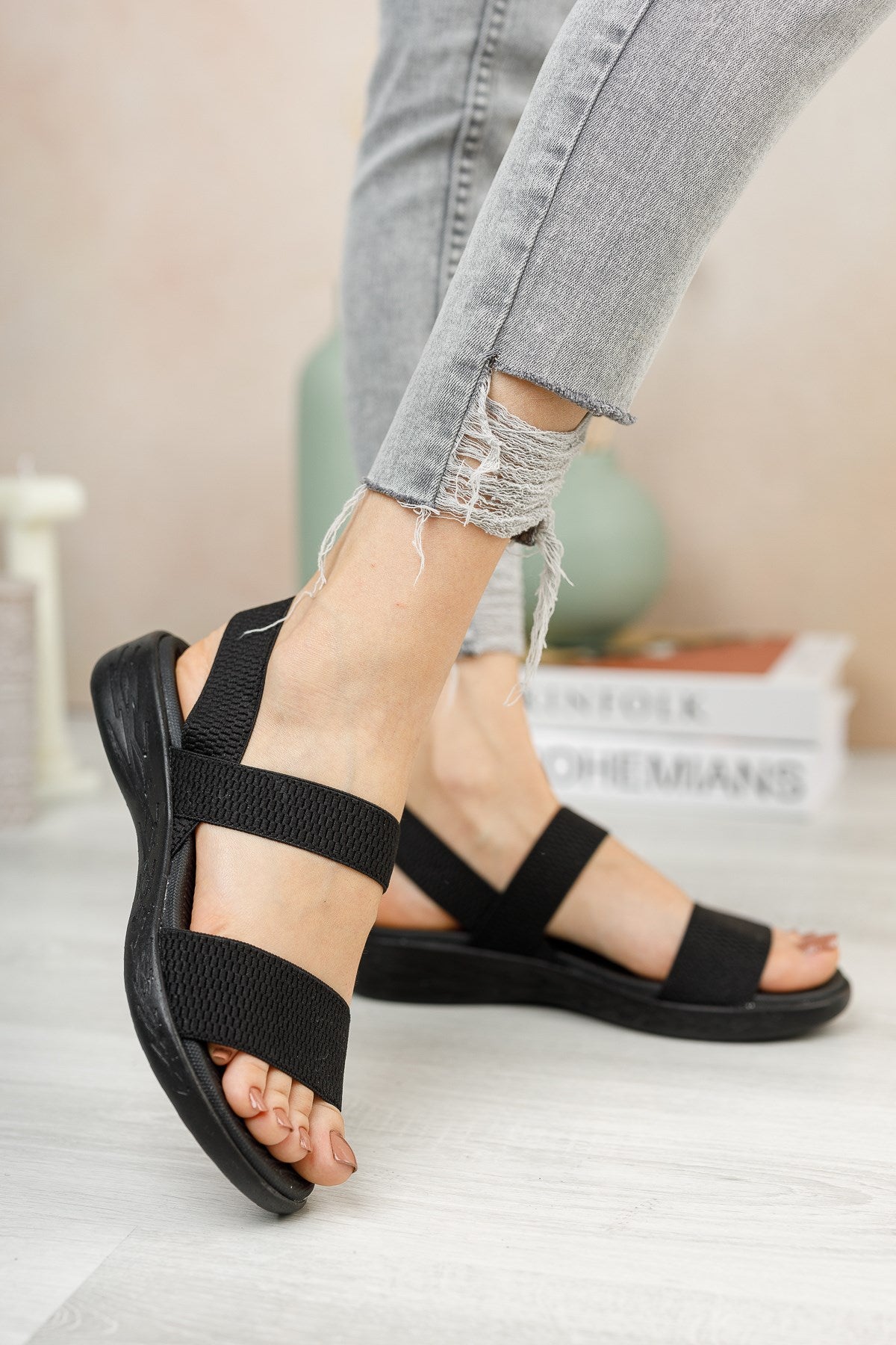 Riccon Kadın Sandalet 0012600 Siyah Siyah