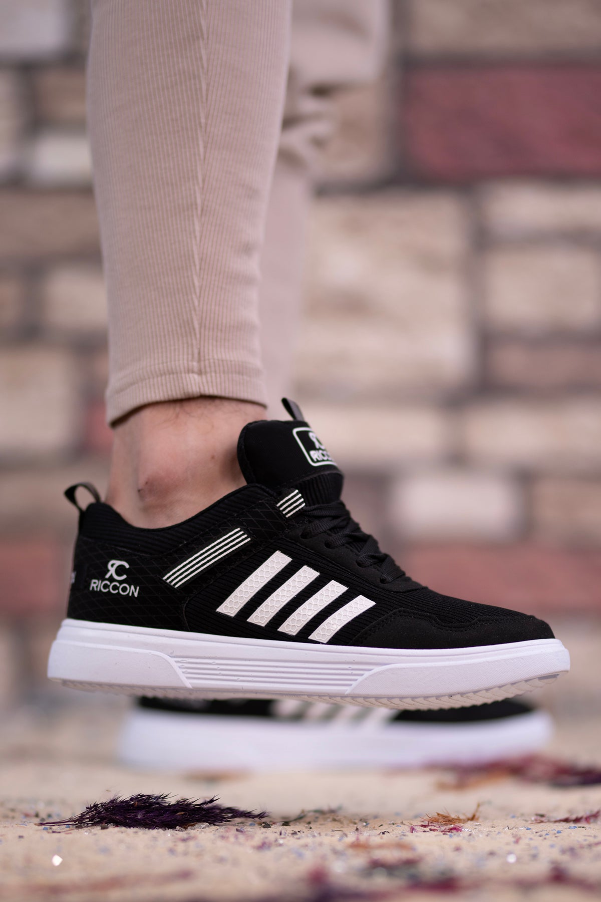 Riccon Erkek Sneaker 001222 Siyah Beyaz