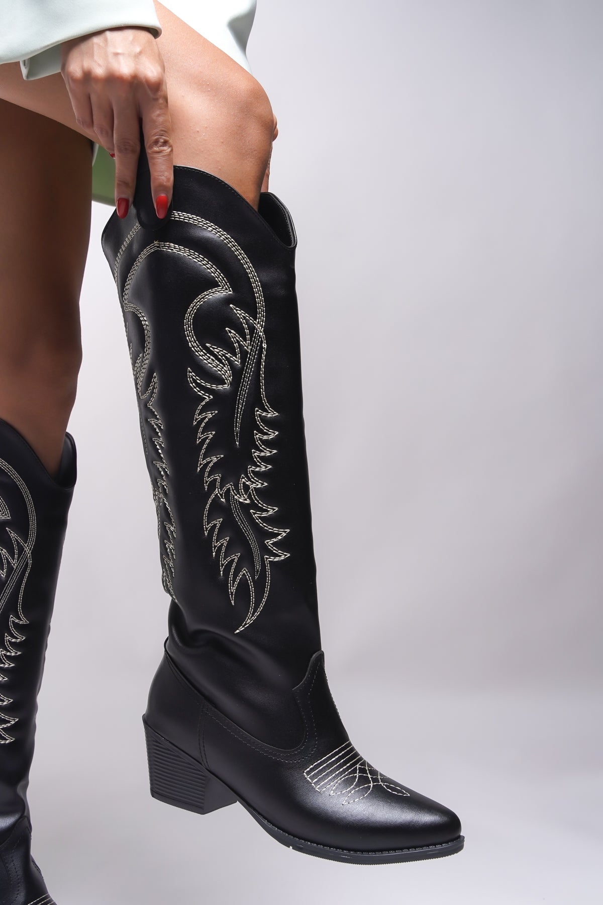 Riccon Zreidira Kadın Nakışlı Western Çizme 001290