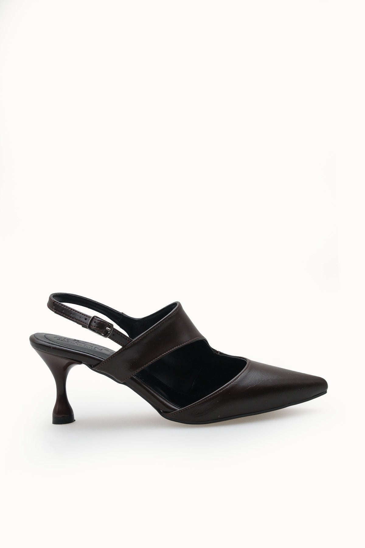 Riccon Kadın Sivri Burunlu Arkası Açık İnce Topuklu Ayakkabı 0012561 Kahverengi Rustik