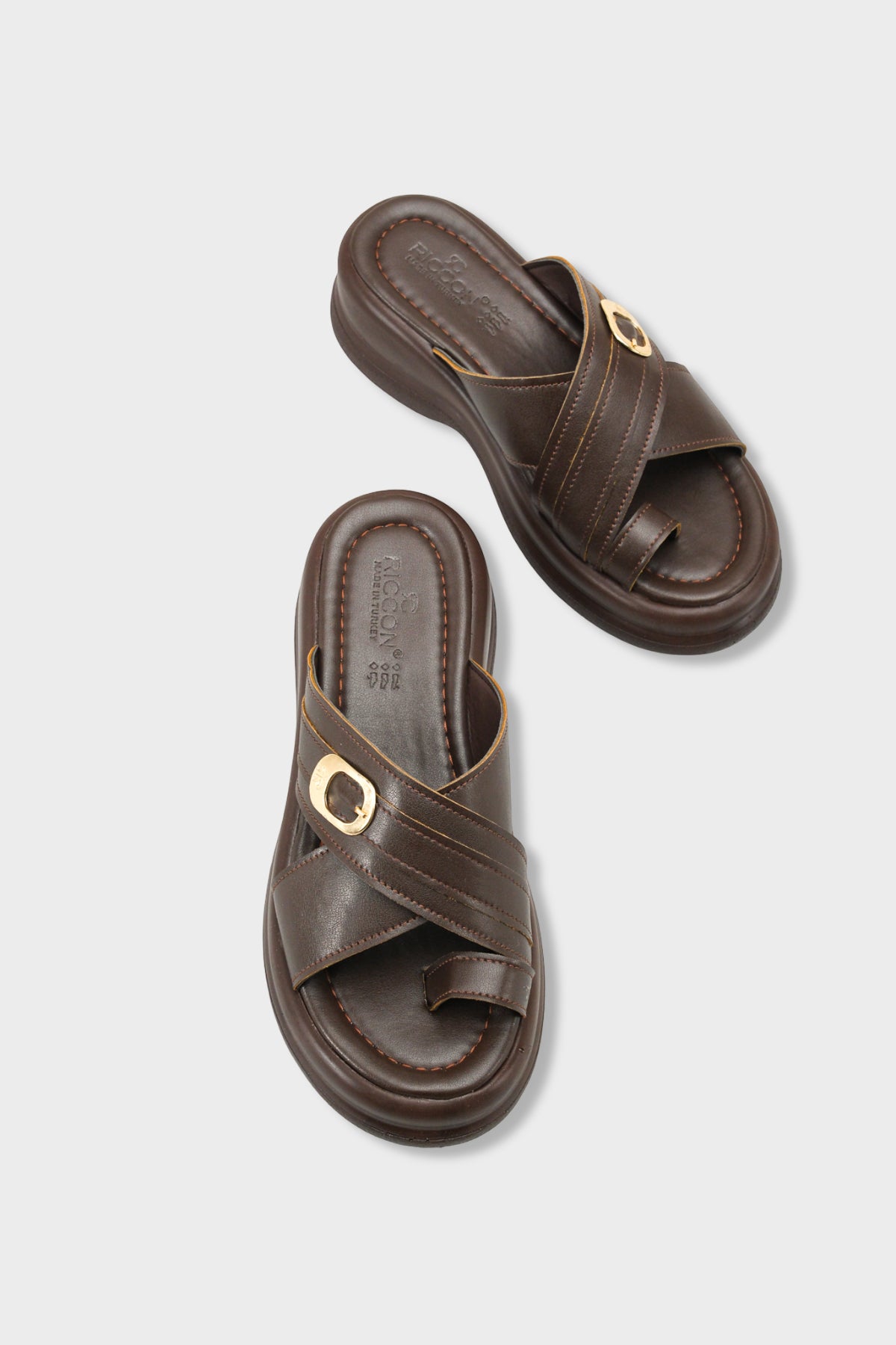 Riccon Kadın Parmak Arası Terlik 00121026 Kahverengi