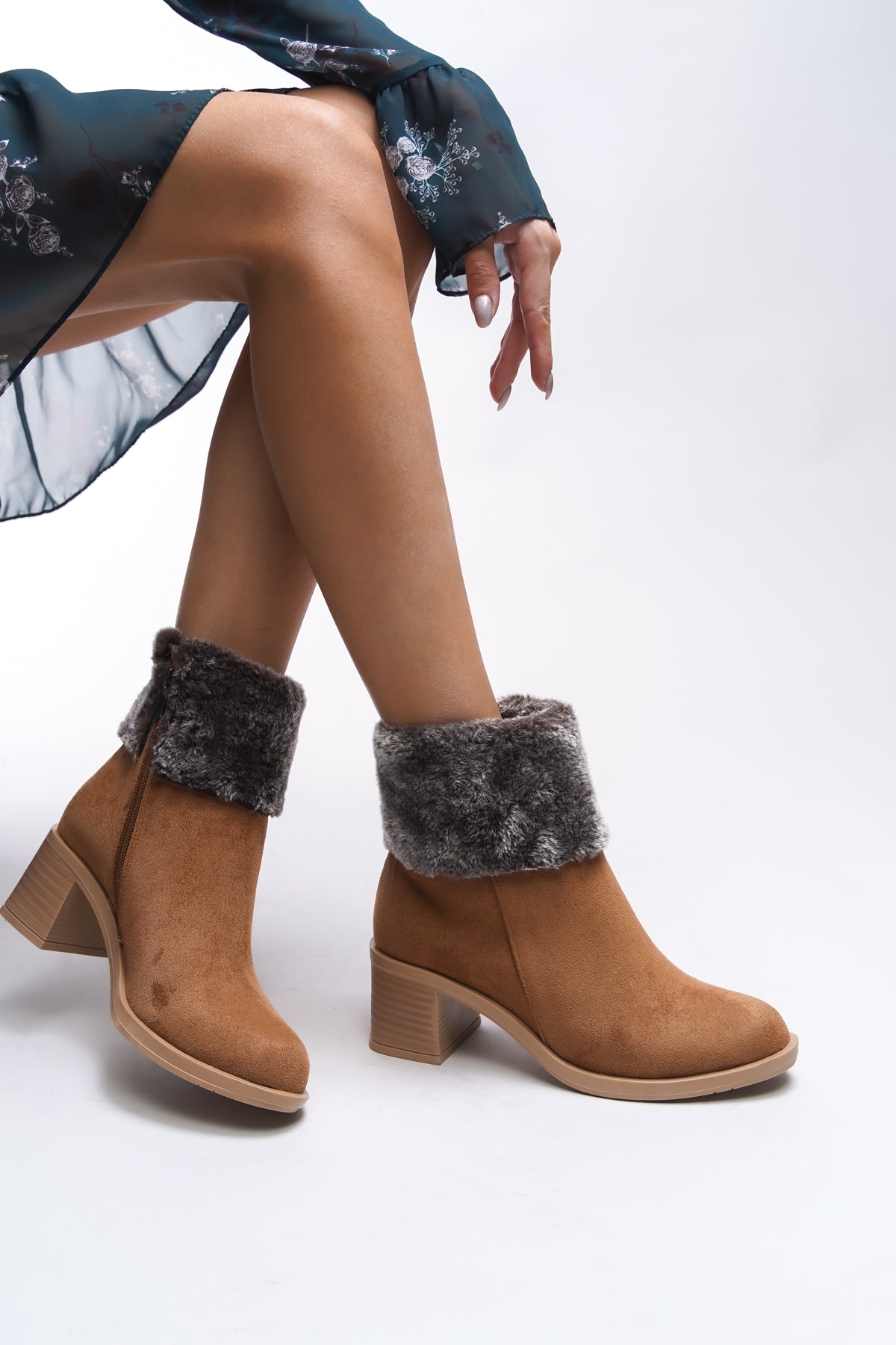 Riccon Rielradh Kadın Kürk Detaylı Topuklu Bot 0012501