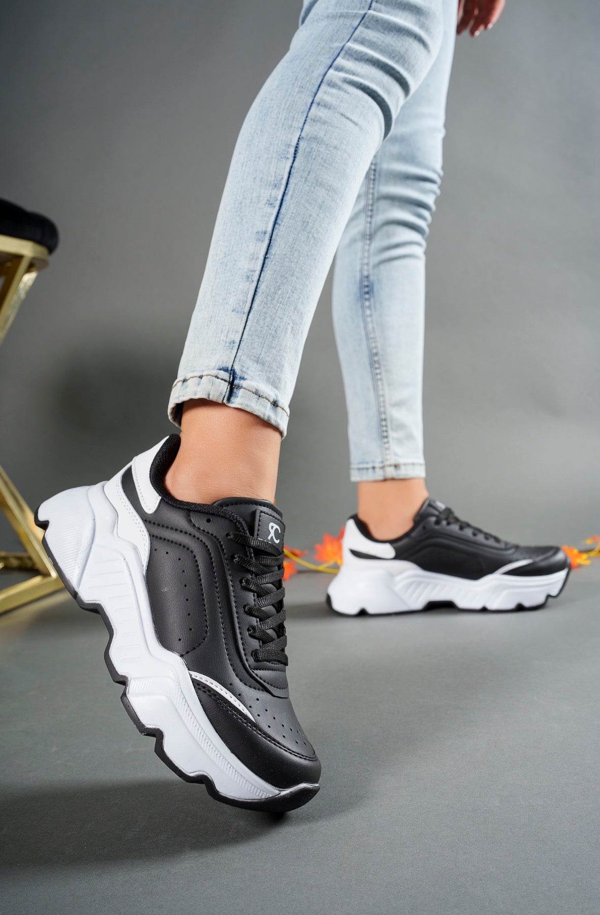 Riccon kadin Sneaker 0012146 Siyah Beyaz