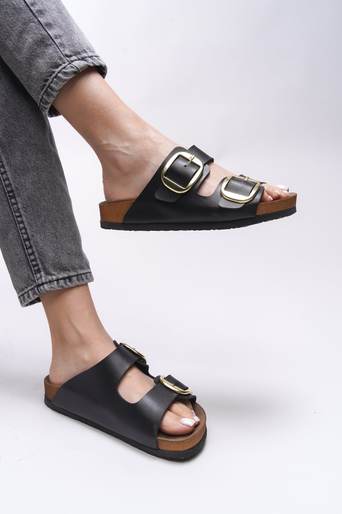 Riccon Vylsula Kadın Çift Tokalı Terlik 0012602