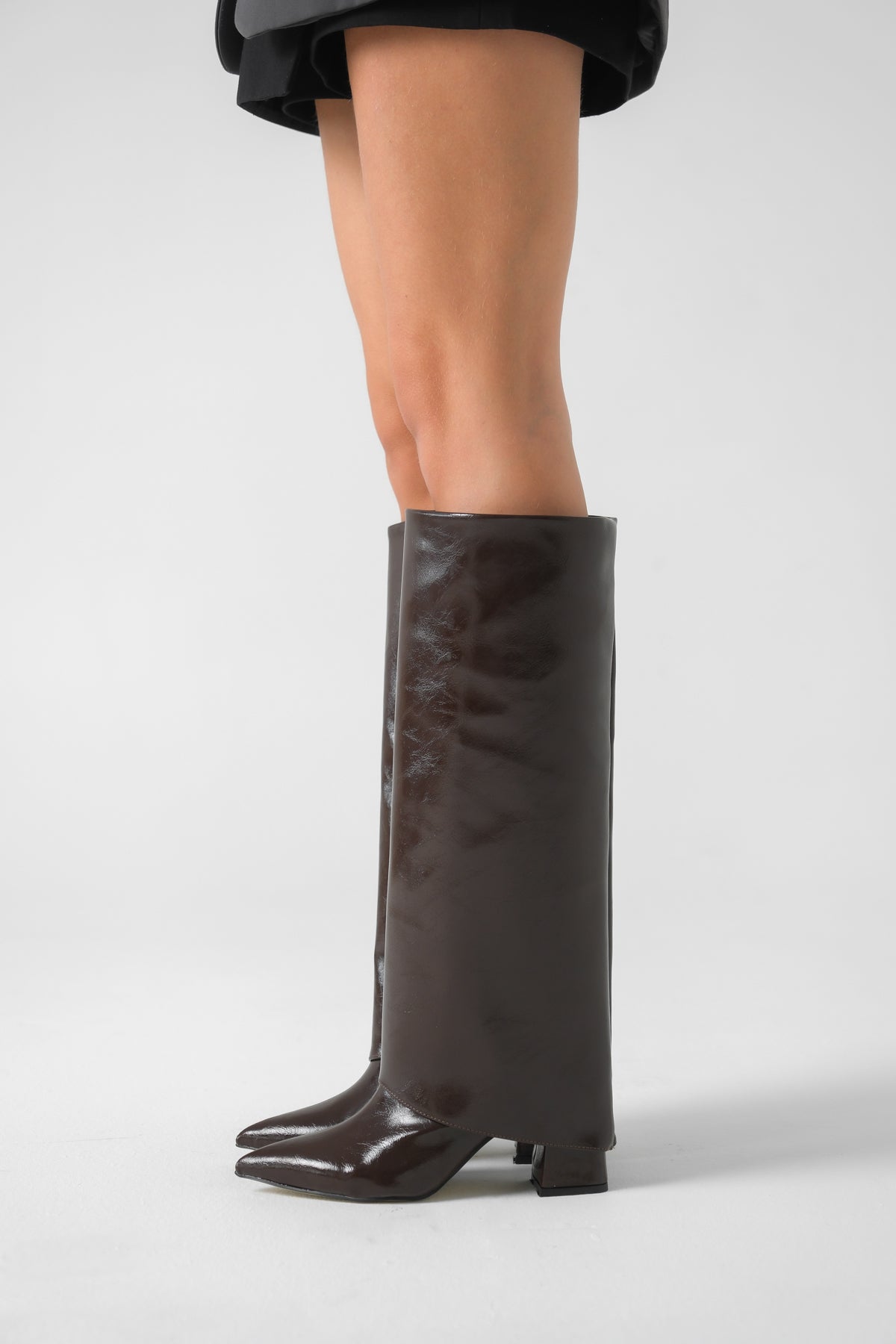 Riccon Takılıp Çıkarılabilen Tozluk Detaylı Sivri Burunlu 2in1 Kadın Çizme Bot