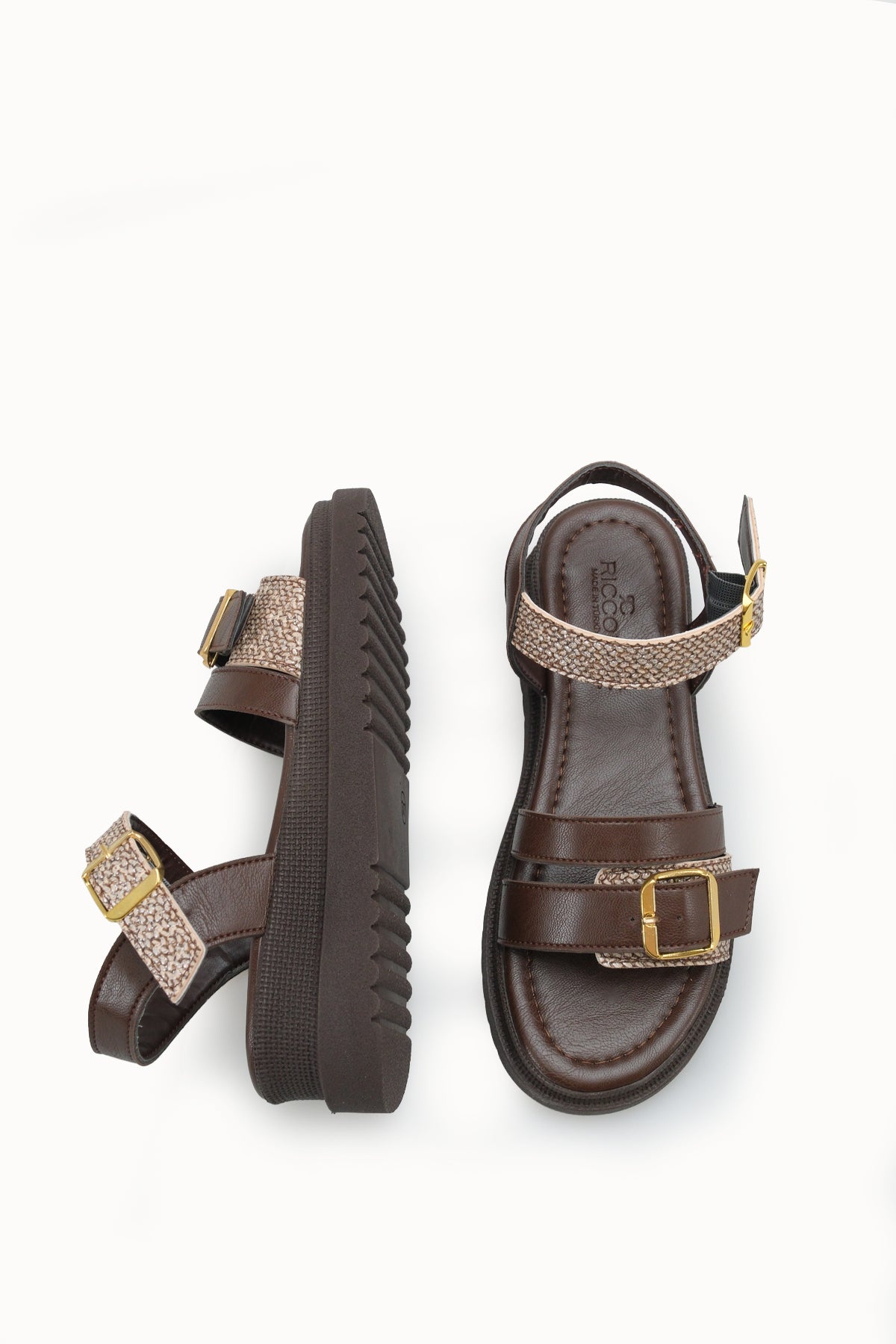 Riccon Kadın Sandalet 0012809 Kahverengi