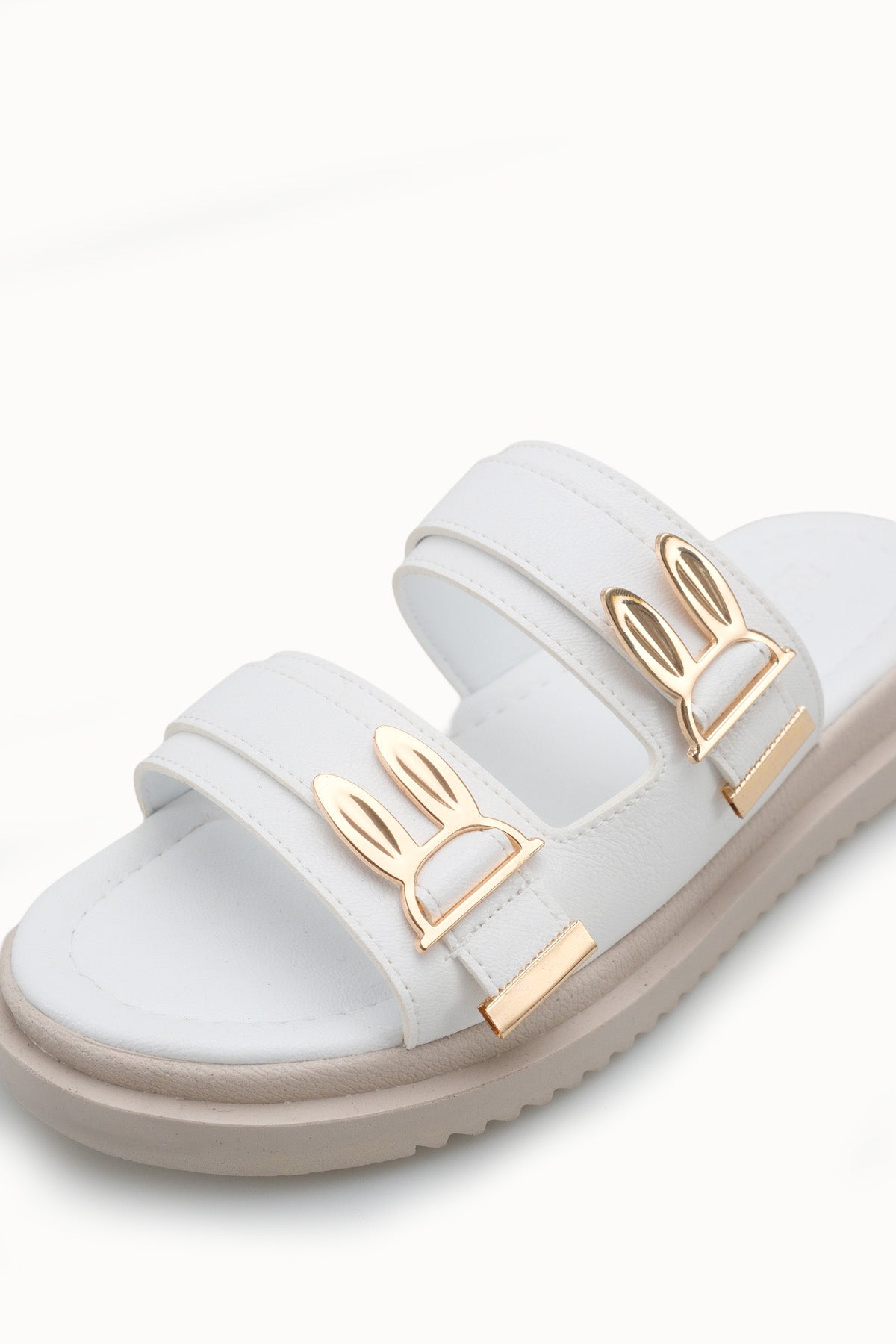 Riccon Kadın Çift Tokalı Terlik 00120415 Beyaz