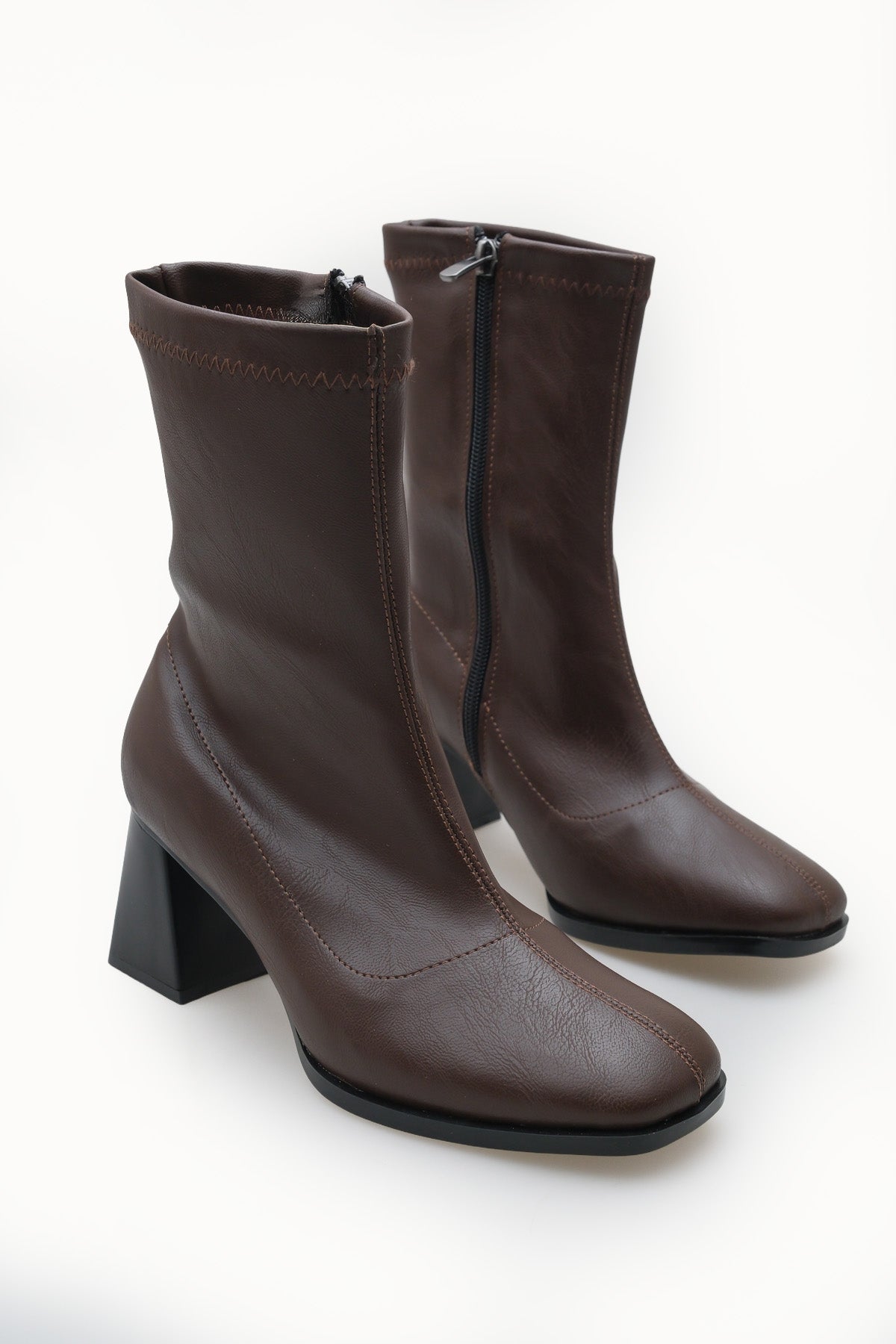 Riccon Kadın Topuklu Bot 00122100 Kahverengi Cilt