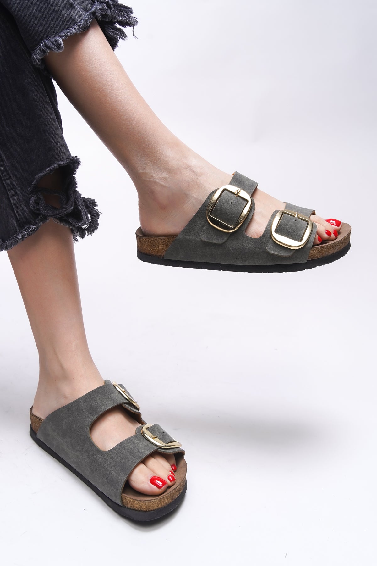 Riccon Vylsula Kadın Çift Tokalı Terlik 0012602