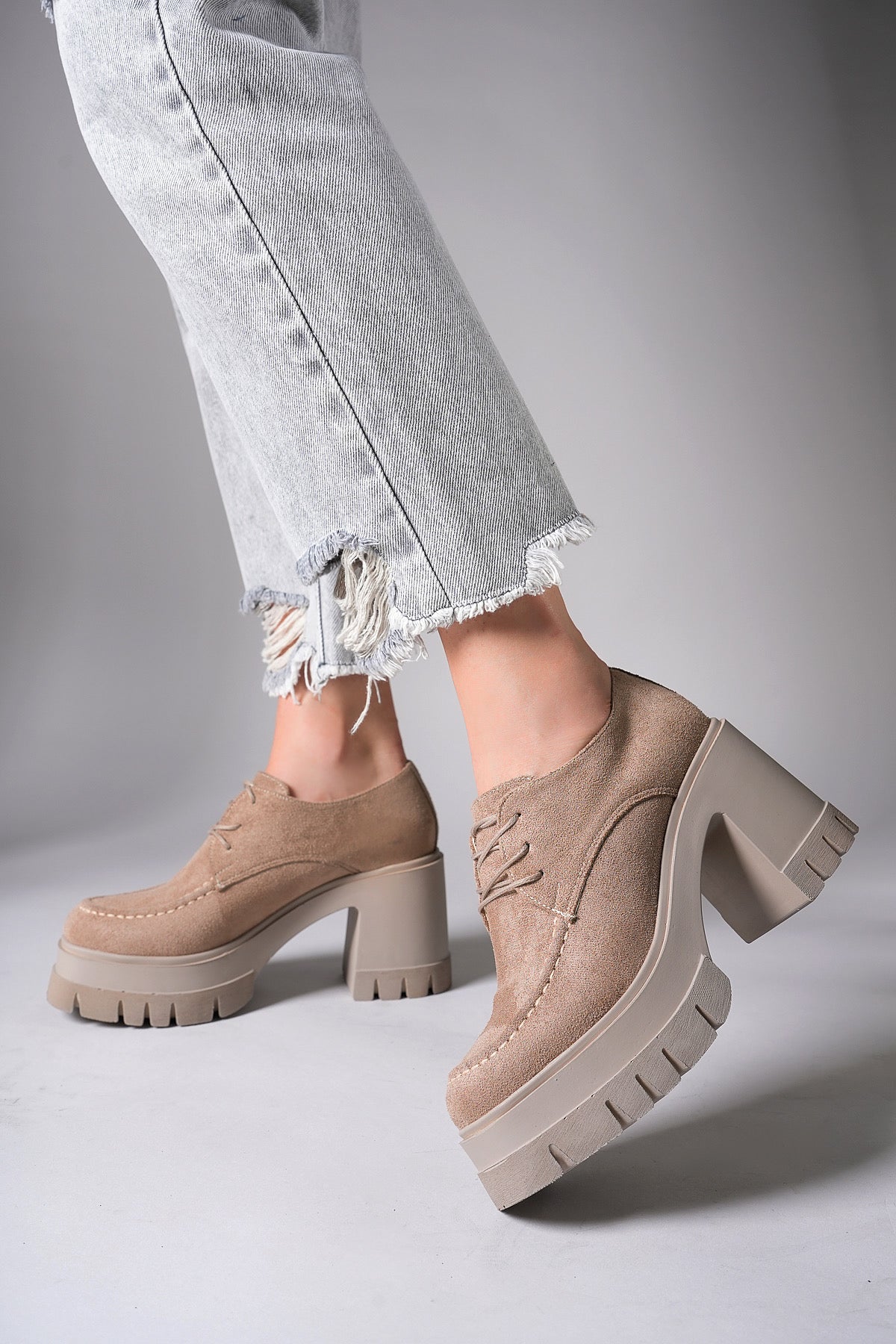 Riccon Enyfsera Kadın Loafer 0012507 Vizon Süet