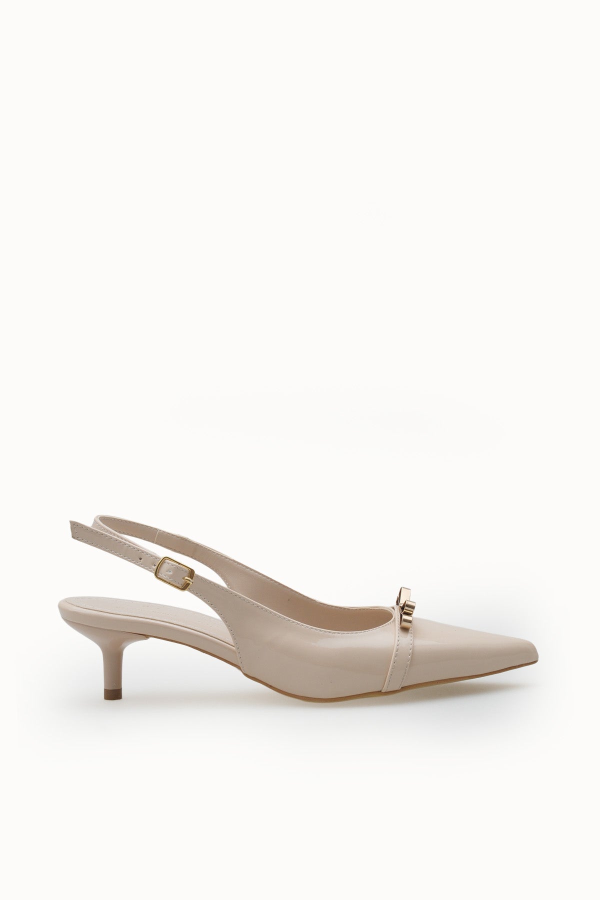 Riccon Kadın Sivri Burunlu Arkası Açık İnce Topuklu Ayakkabı 0012205 Ten Rugan