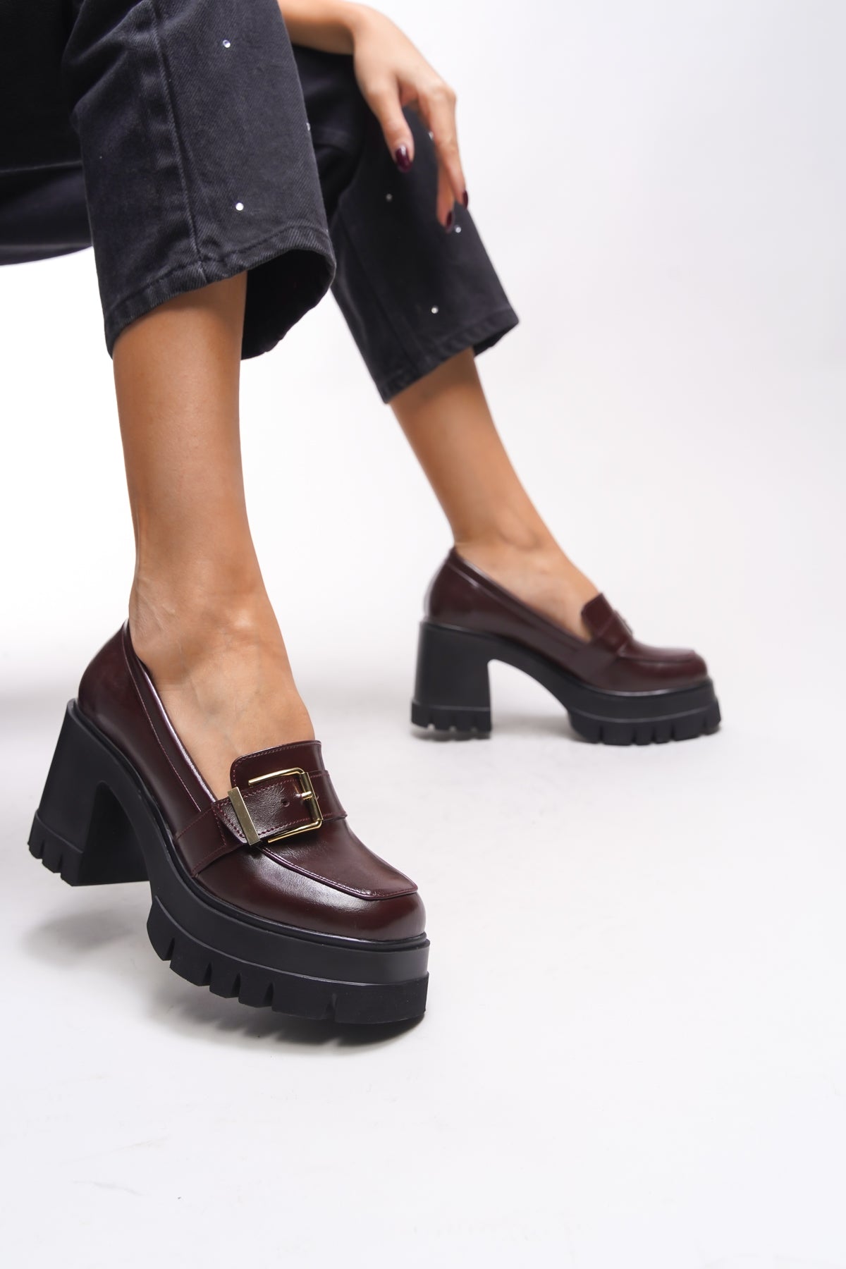 Riccon Taryndilwen Kadın Tokalı Topuklu Loafer 00121009