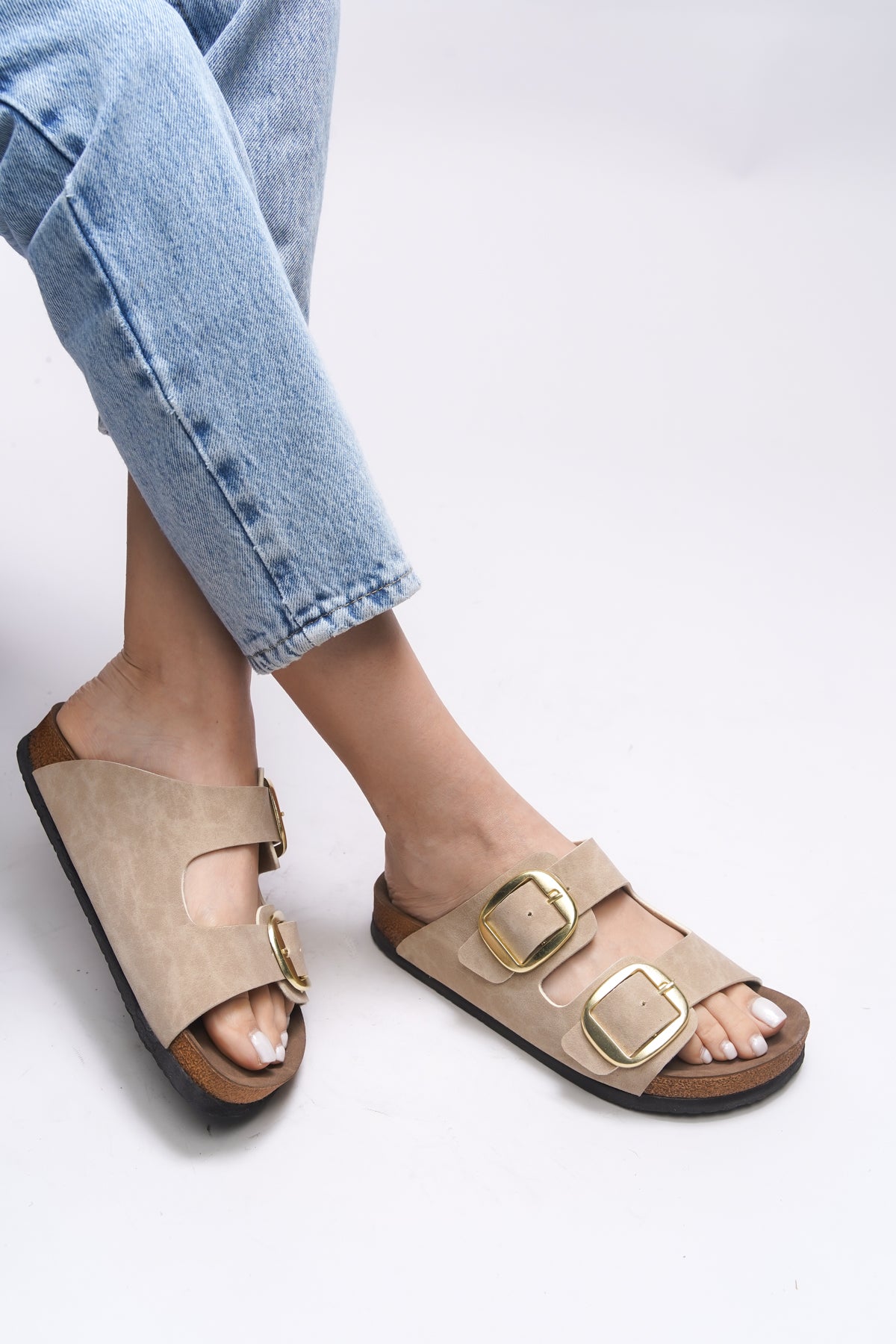 Riccon Vylsula Kadın Çift Tokalı Terlik 0012602