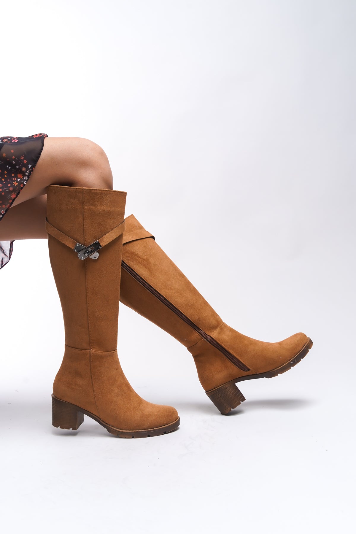 Riccon Jacmylla Kadın Kilit Detaylı Çizme 0012777