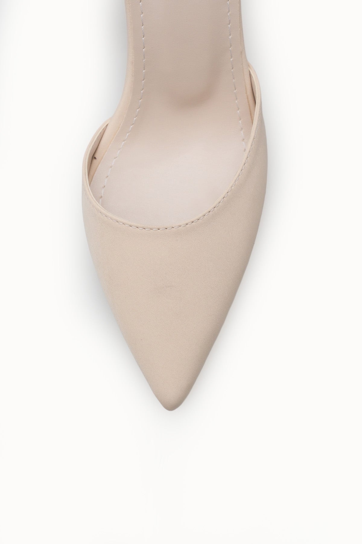 Riccon Kadın Sivri Burunlu Arkası Açık İnce Topuklu Ayakkabı 001206 Mat Ten