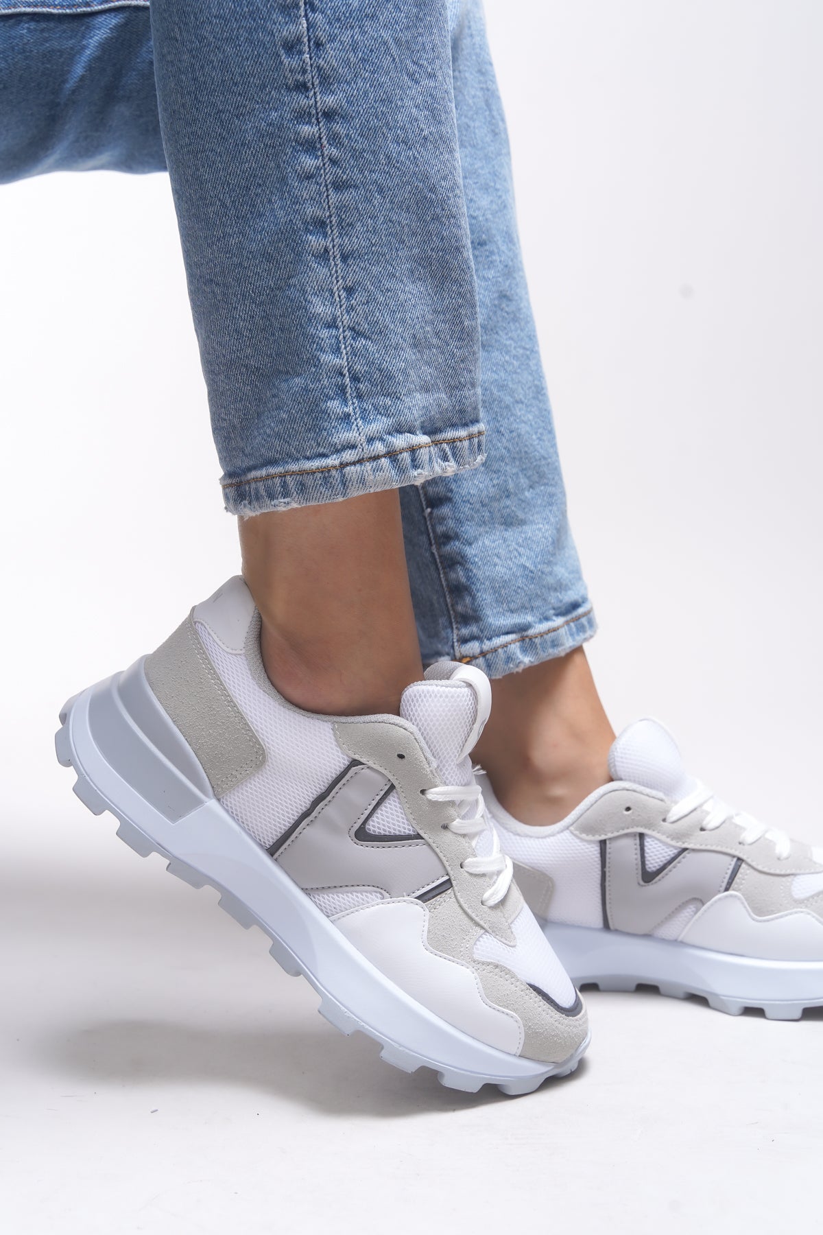 Riccon Rosatora Kadın Sneaker 001210 Beyaz Buz