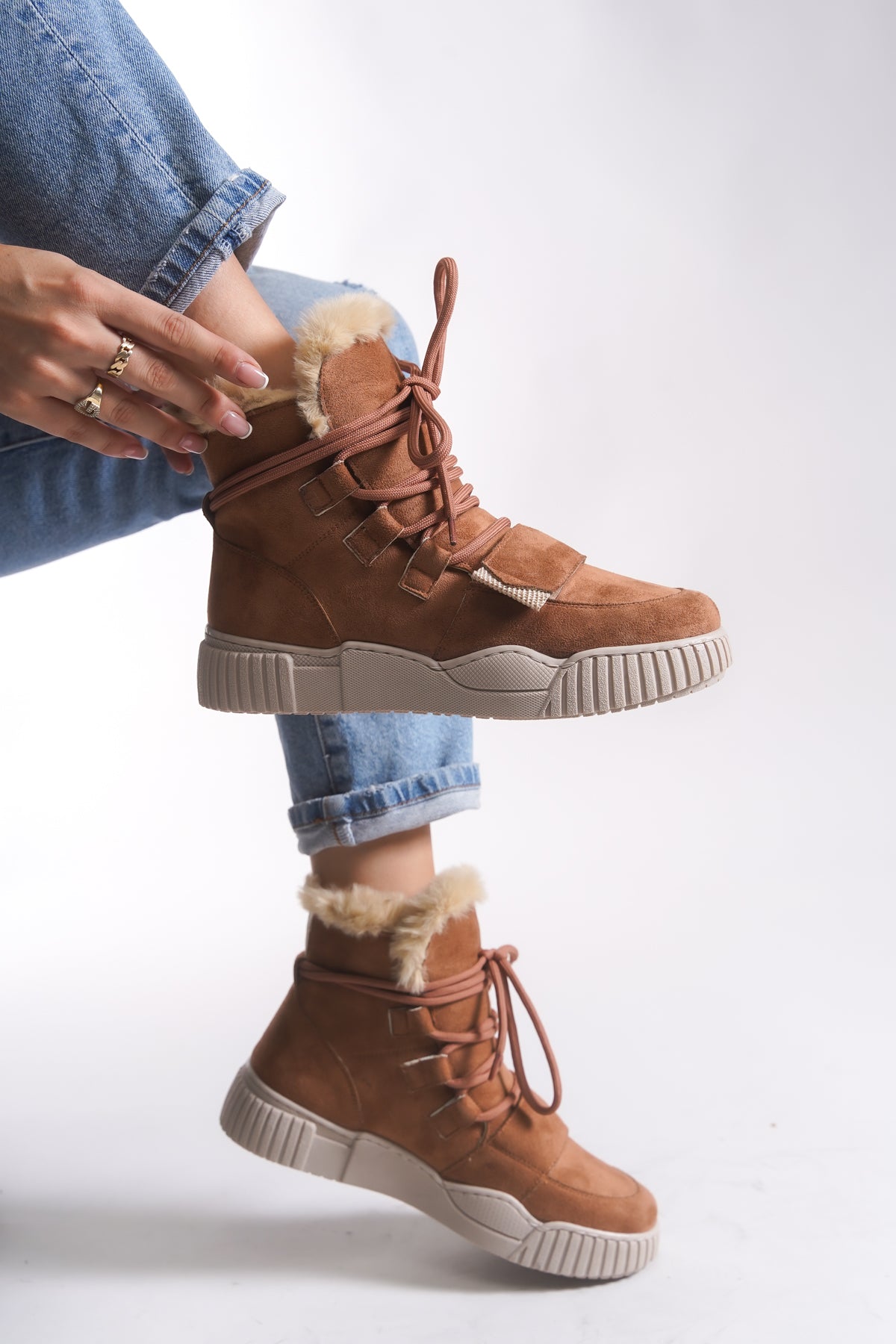 Riccon Pyriseth Kadın İçi Kürklü Sneaker Bot 0012711