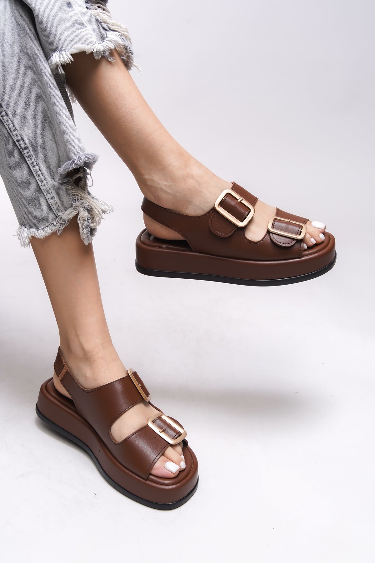 Riccon Ghinreda Kadın Çift Tokalı Sandalet 0012793