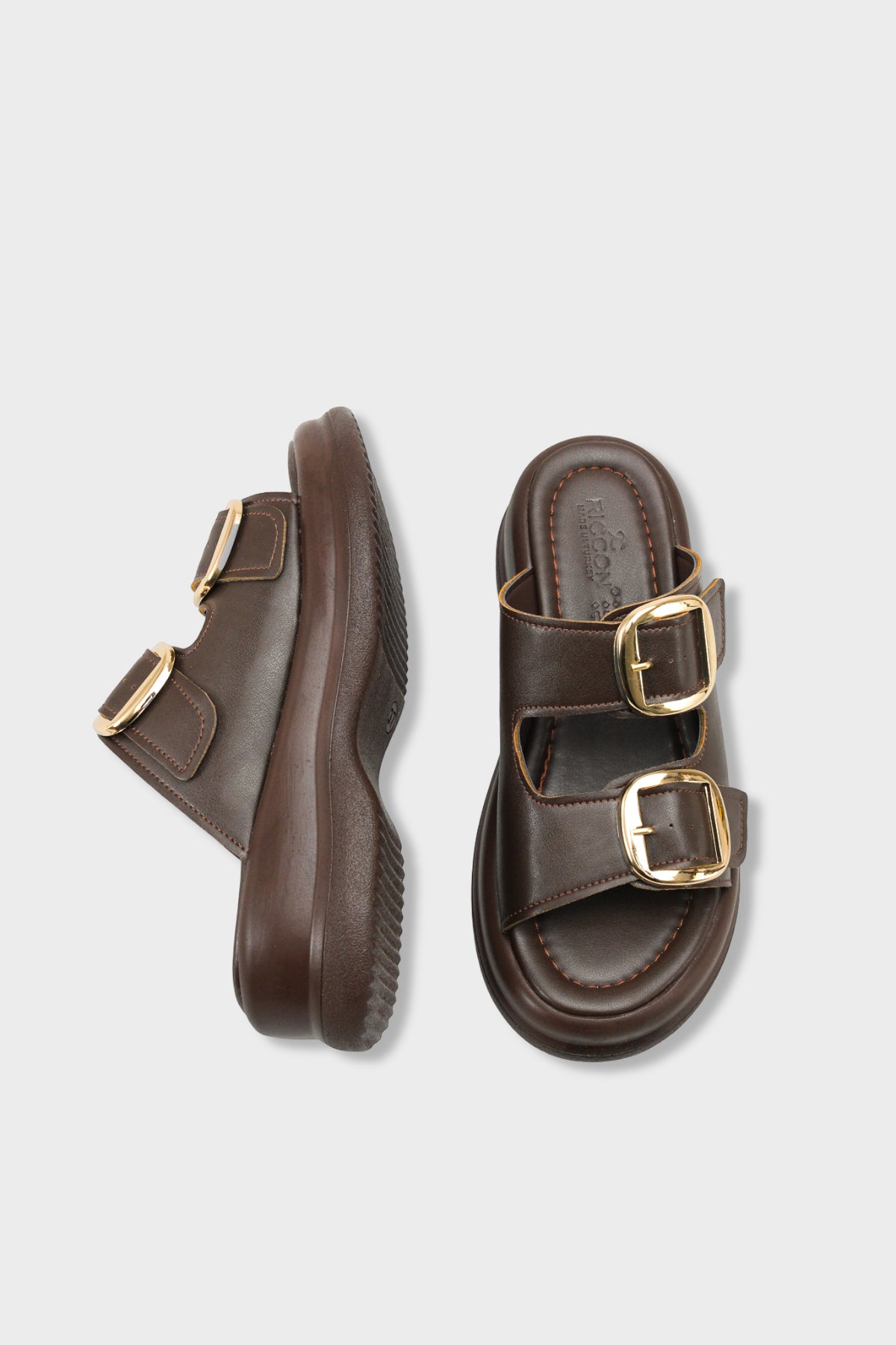 Riccon Tarveidei Kadın Terlik 00121020 Kahverengi