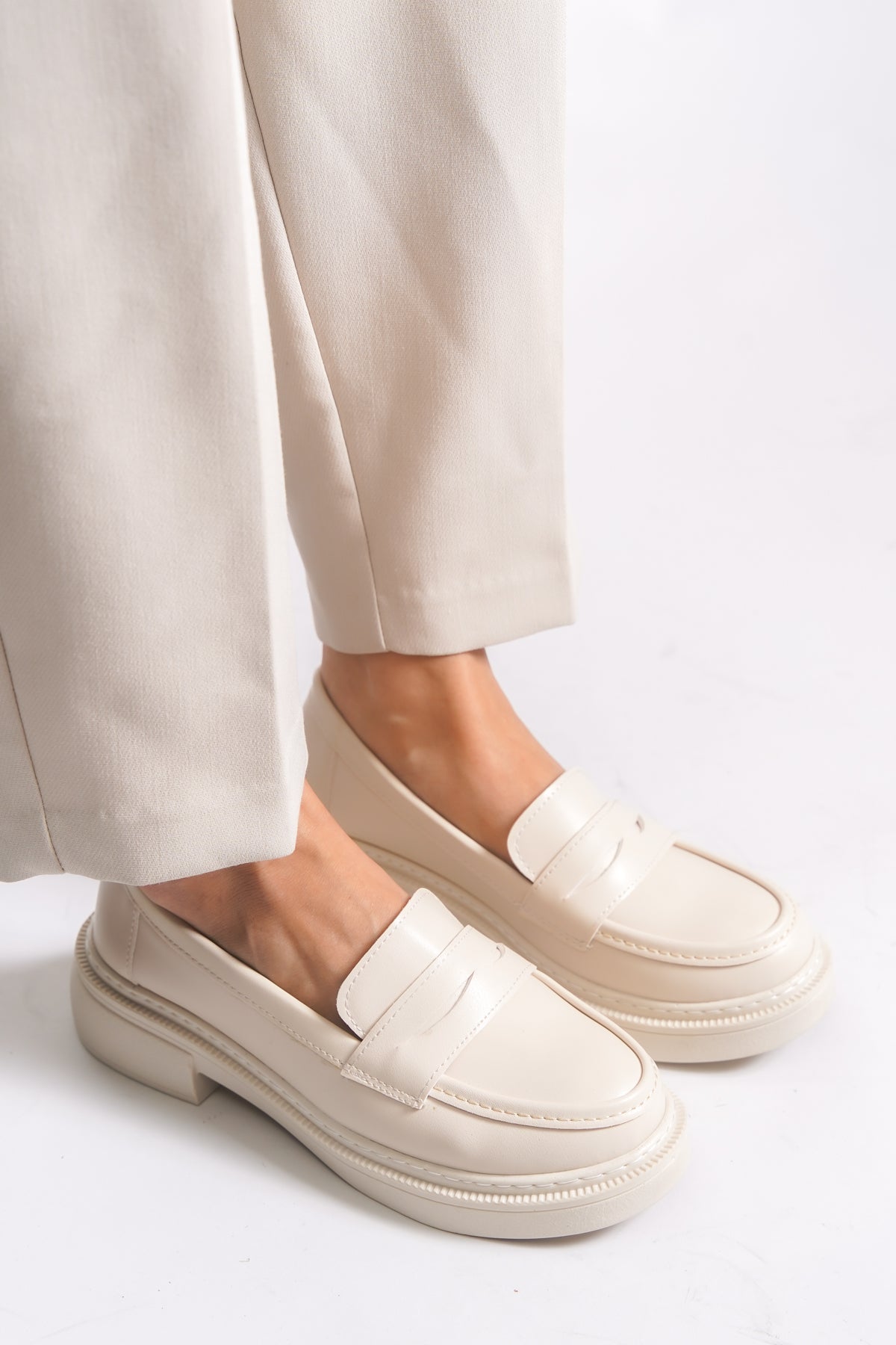 Riccon Kadın Loafer 00121824 Ten Cilt