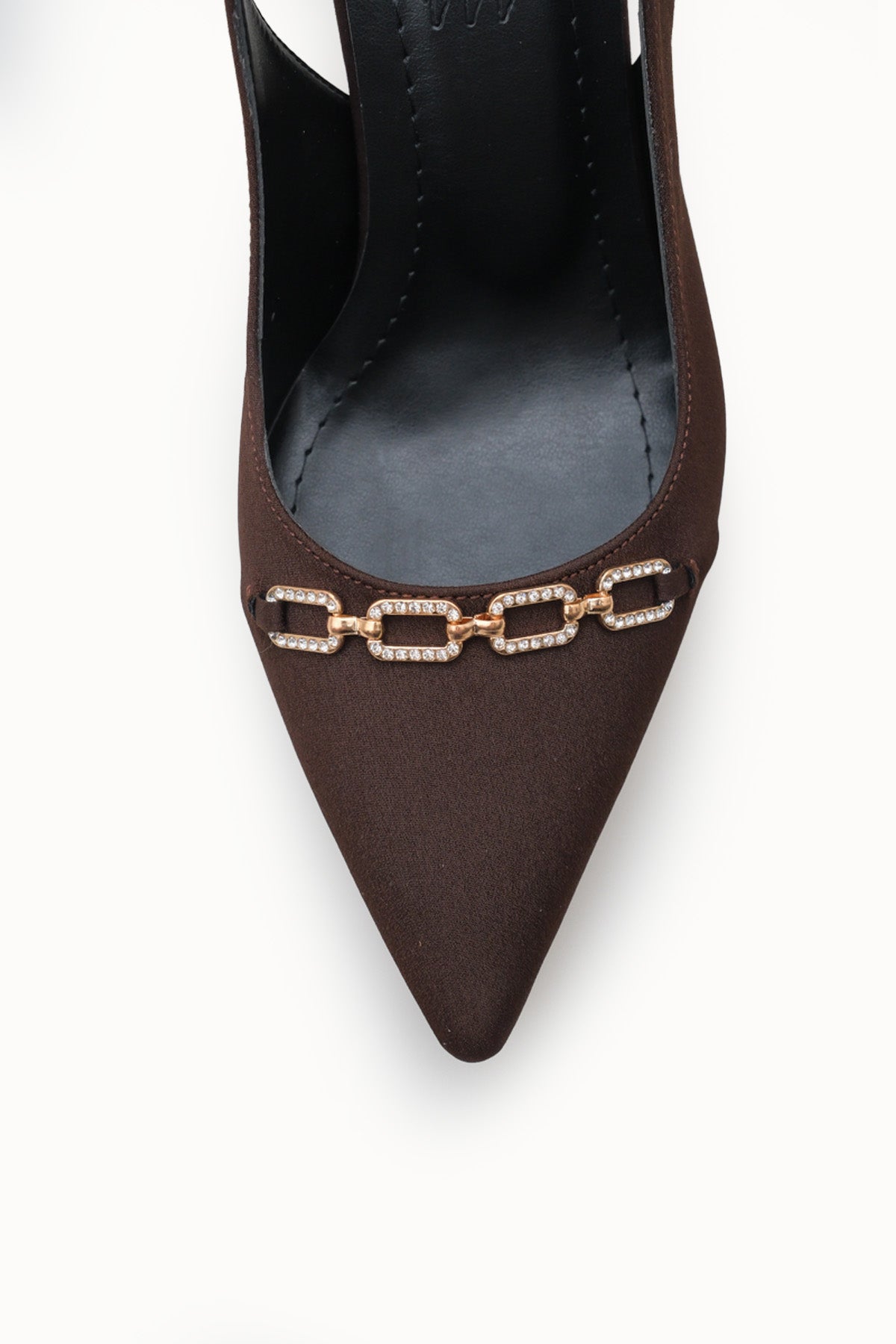 Riccon Kadın Sivri Burunlu Arkası Açık İnce Topuklu Ayakkabı 0012715 Mat Kahverengi