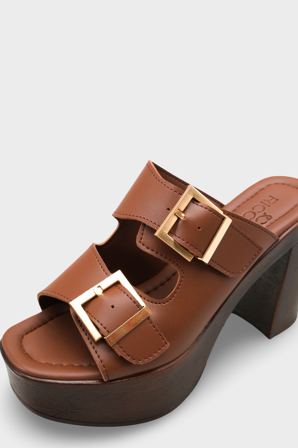 Riccon Kadın Topuklu Terlik 0012771 Kahverengi Cilt