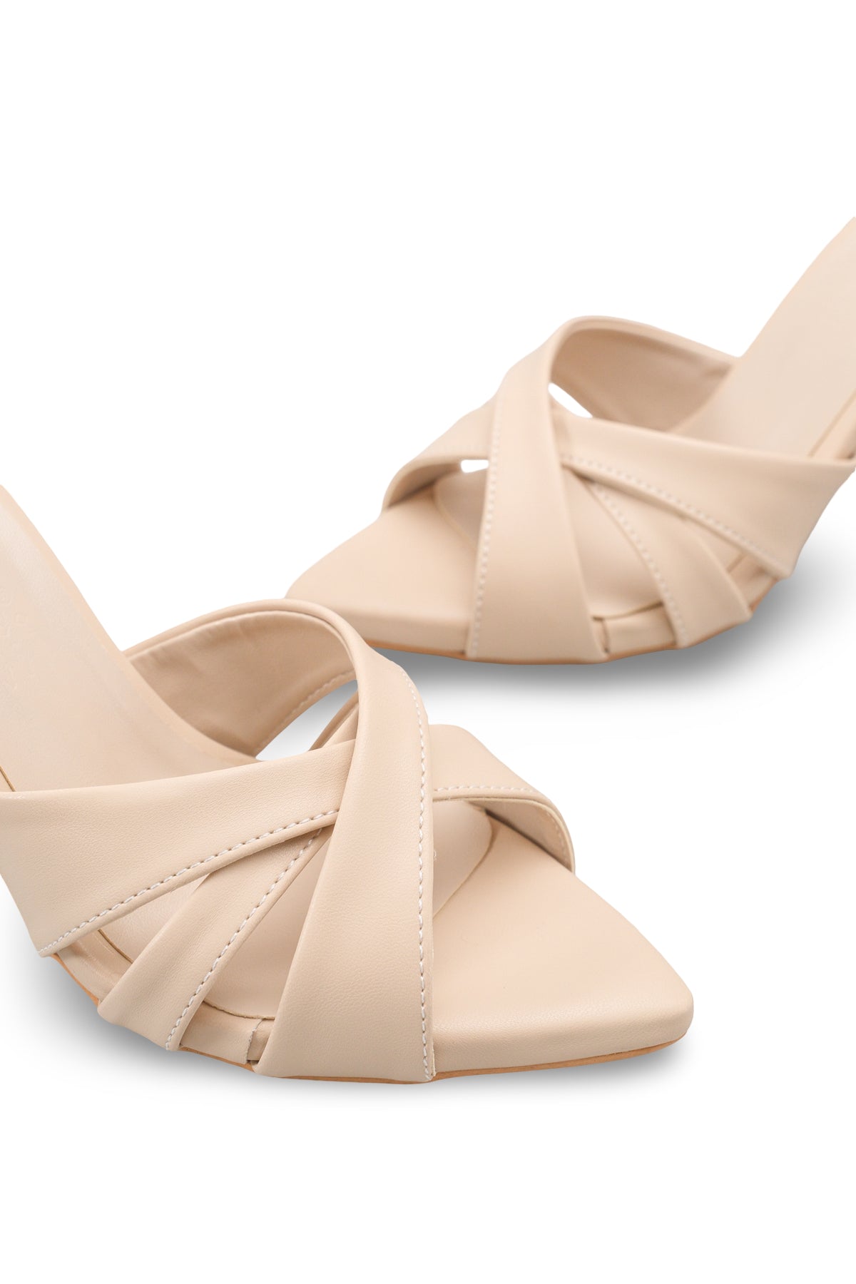 Riccon Kadın İnce Topuklu Terlik 0012720 Ten Cilt