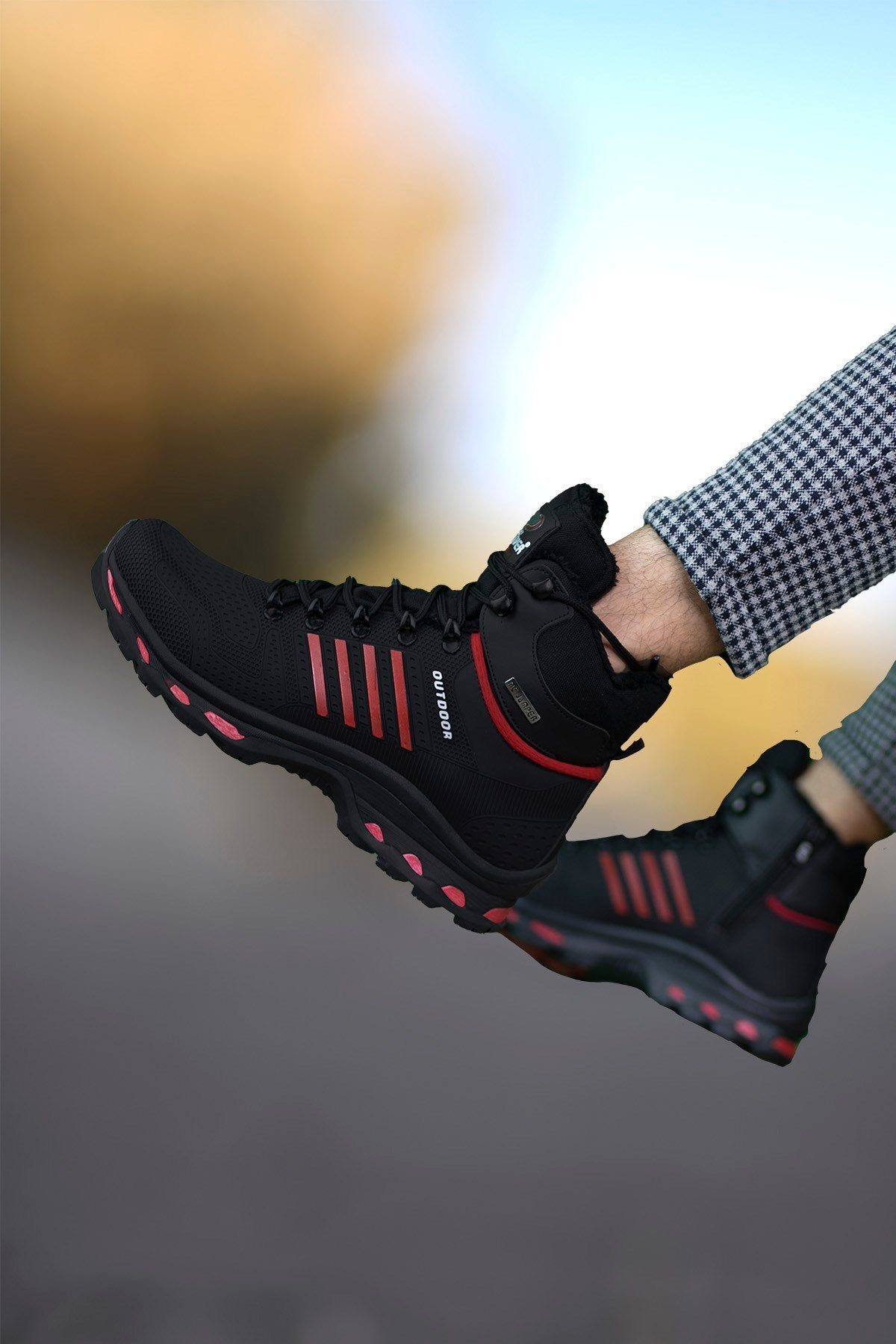 Riccon Erkek Trekking Bot 00121820 Siyah Kırmızı