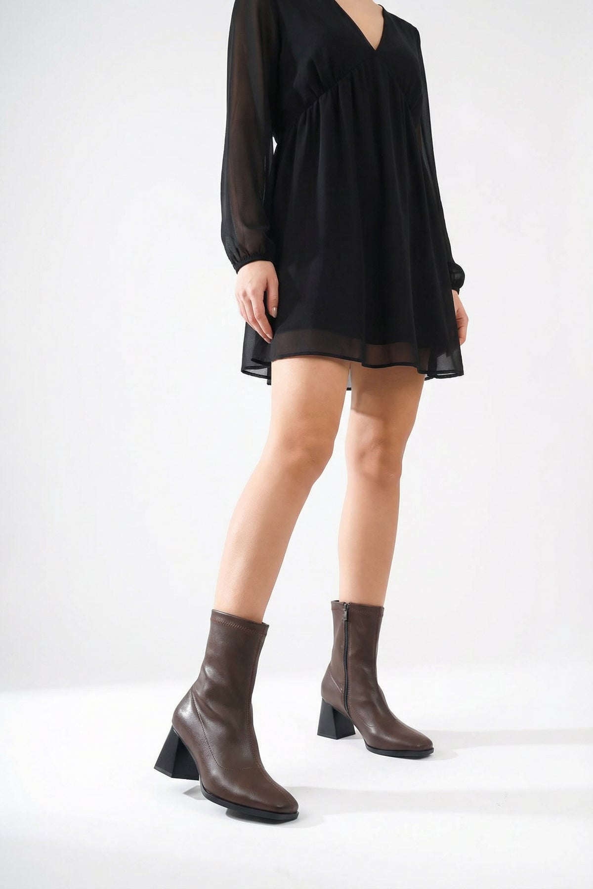 Riccon Kadın Topuklu Bot 00122100 Kahverengi Cilt