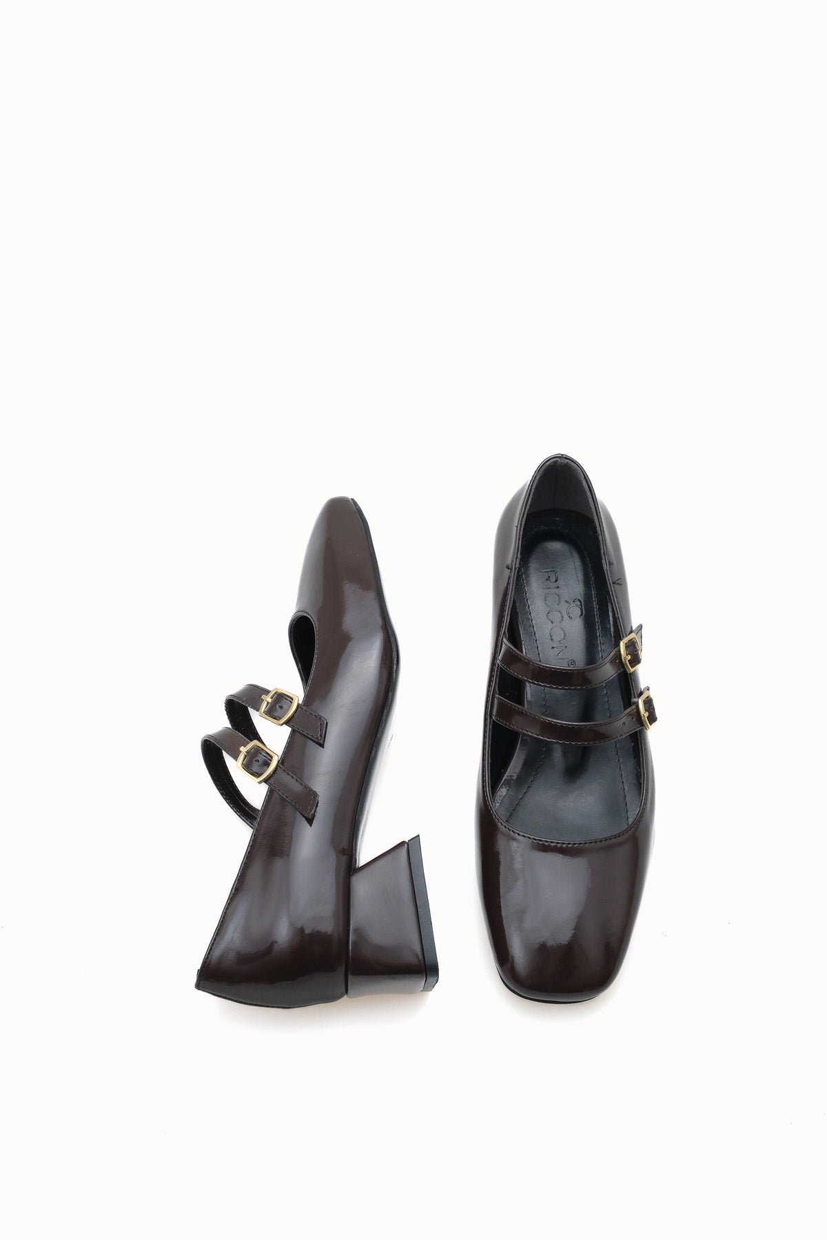 Riccon Iarwarin Kadın Kısa Topuklu Ayakkabı 00125197 Kahverengi Rugan