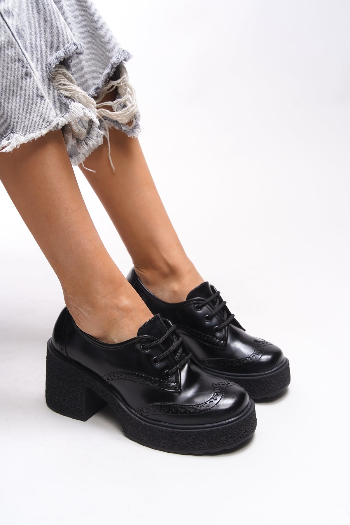 Riccon Ghinziss Kadın Topuklu Bağcıklı Loafer 00121570