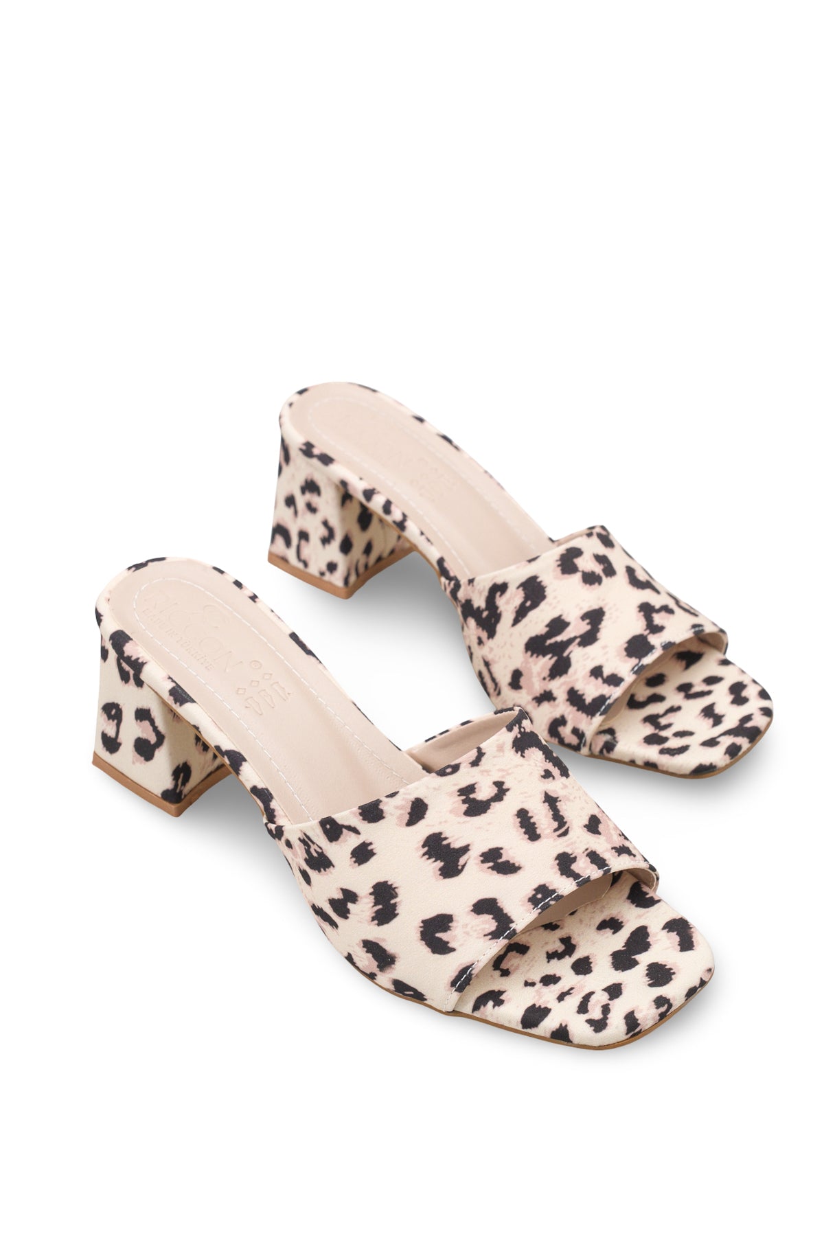 Riccon Kadın Topuklu Terlik 0012200 Ten Leopar