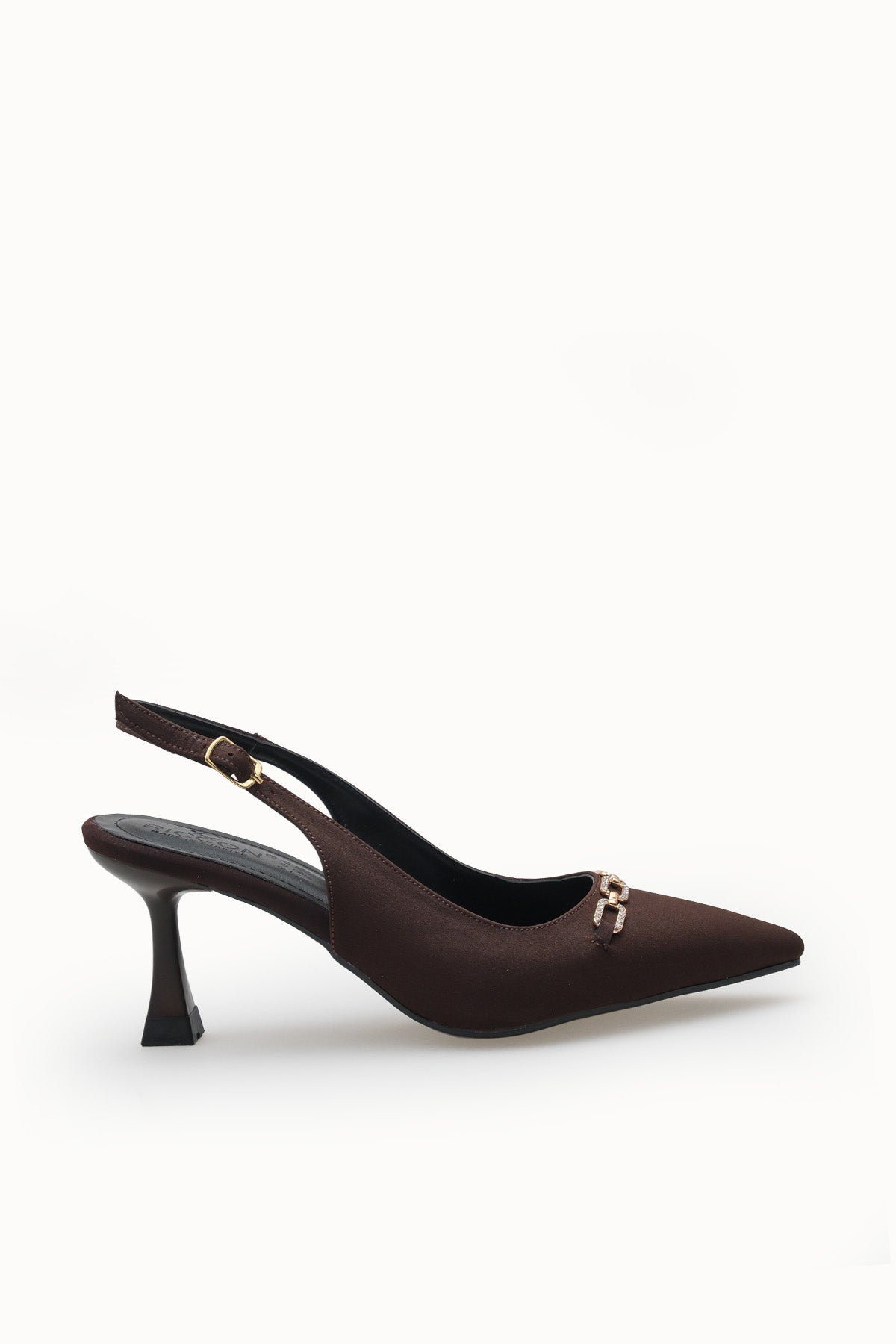 Riccon Kadın Sivri Burunlu Arkası Açık İnce Topuklu Ayakkabı 0012715 Mat Kahverengi