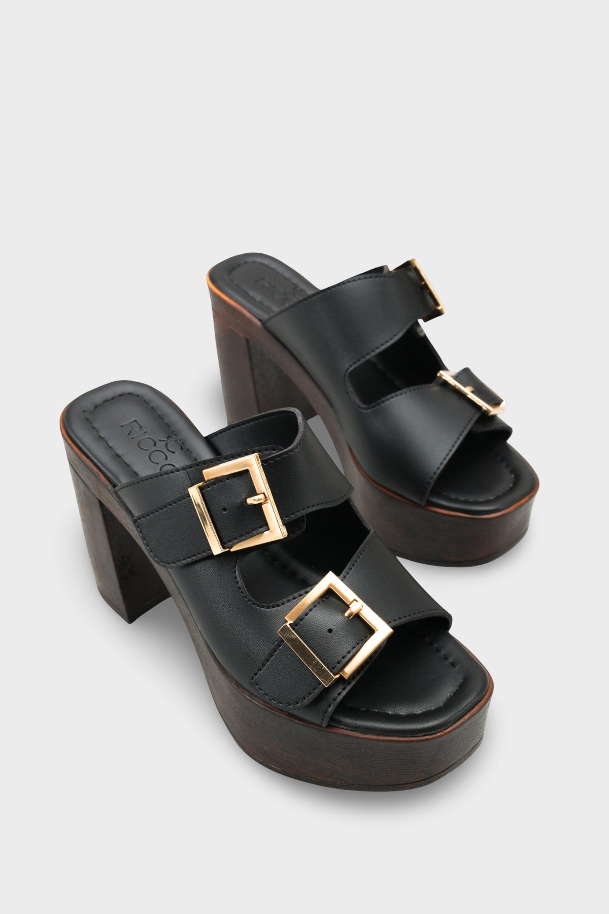 Riccon Kadın Topuklu Terlik 0012771 Siyah Cilt