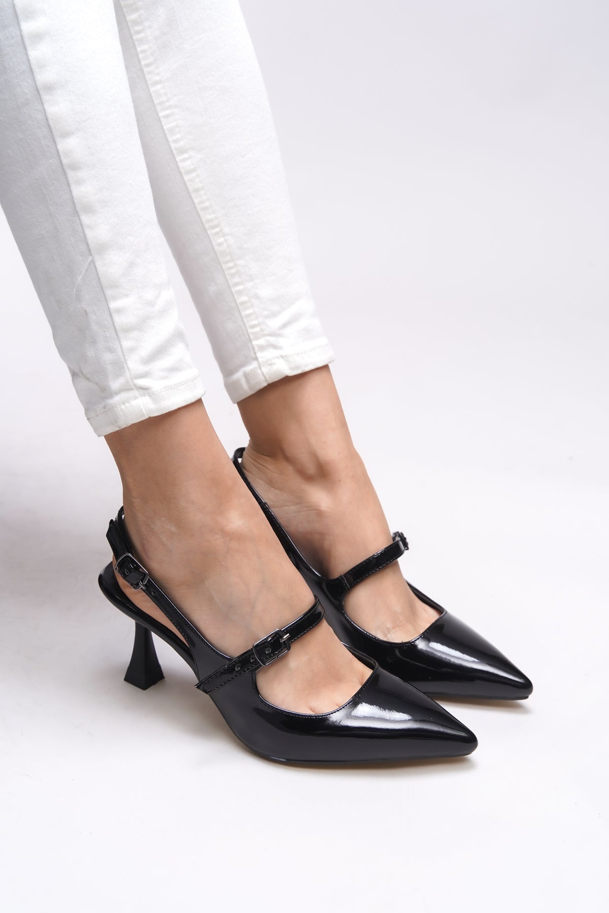 Riccon Melilendra Kadın Arkası Açık Sivri Burun Stiletto 0012701