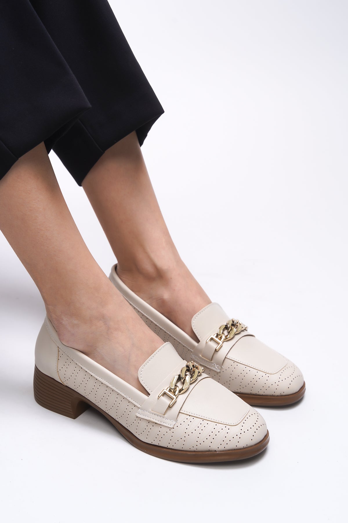 Riccon Evelyrra Kadın Loafer 0012302 Ten Cilt