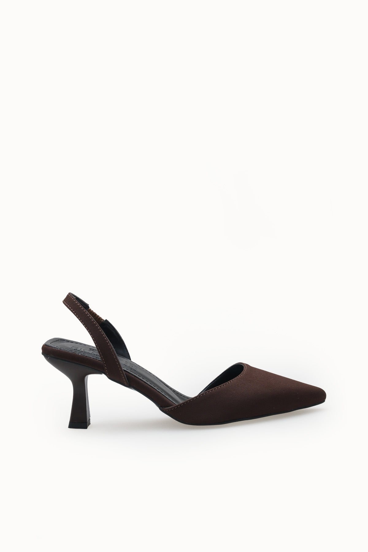 Riccon Kadın Sivri Burunlu Arkası Açık İnce Topuklu Ayakkabı 001206 Mat Kahverengi